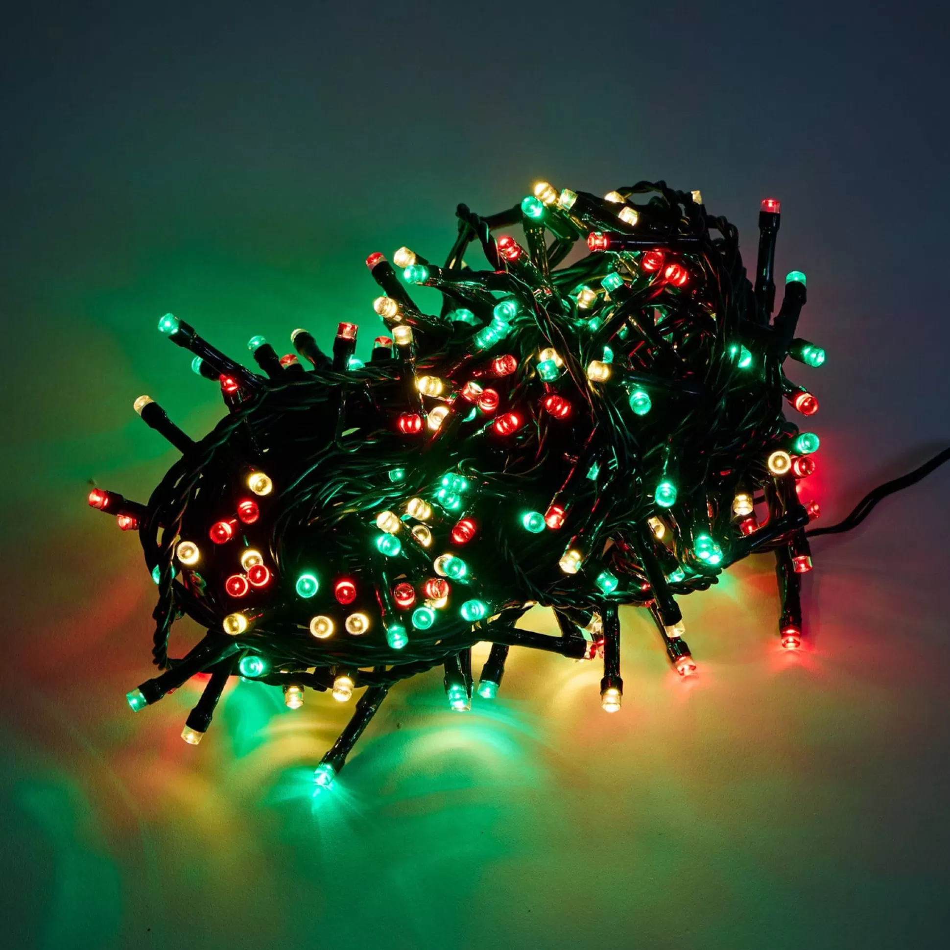 Fairy Lights>Christmas World 200 Led Fairy Lights Red, Green And Warm White