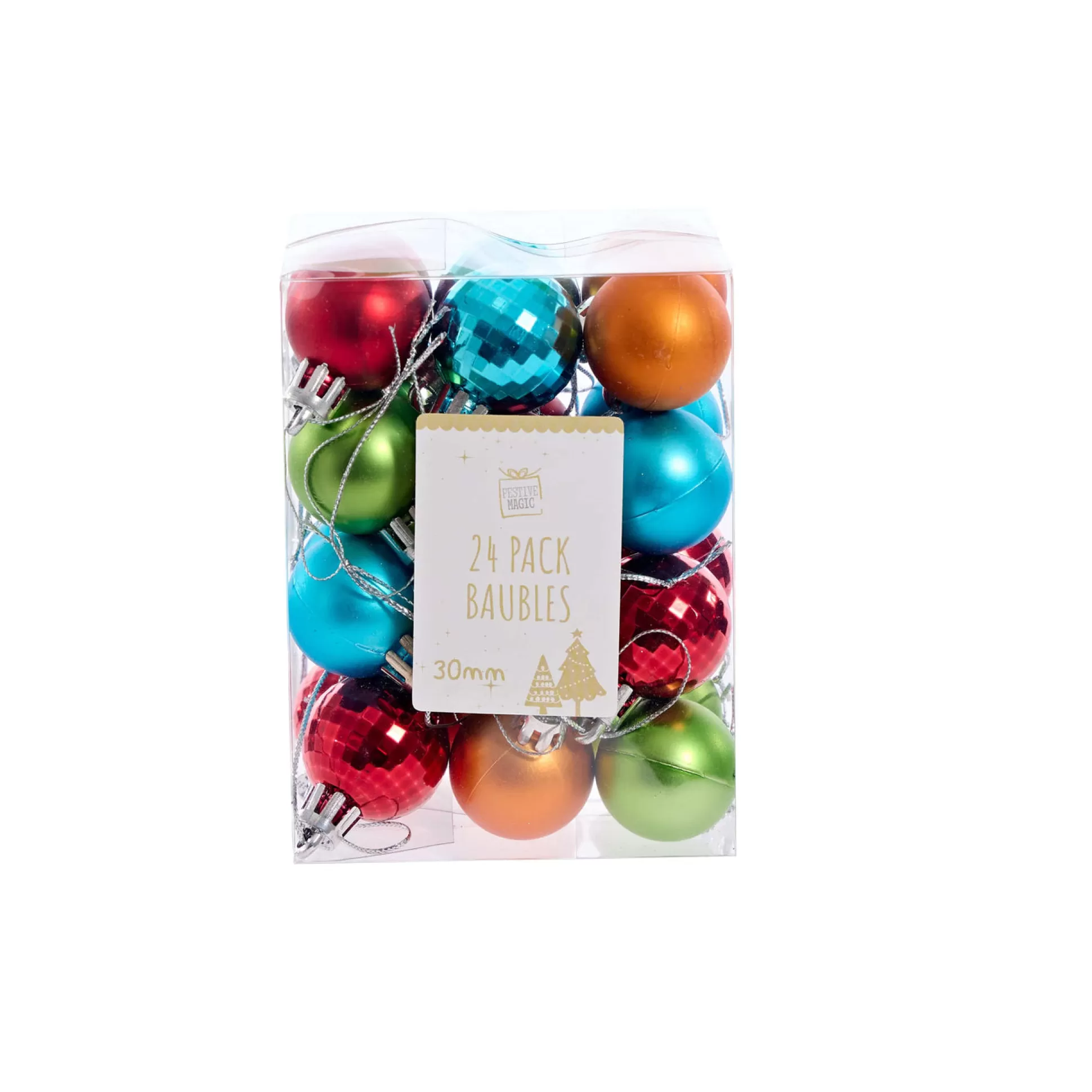 Baubles>Christmas World 24 Pk Fiesta Baubles (3Cm)