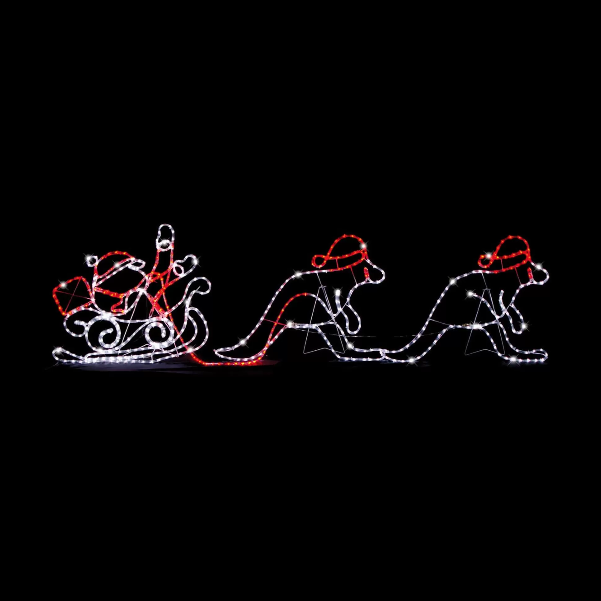 Frame Ropelight (Motifs)>Christmas World 2D Kangaroos With Sleigh (2.73M)