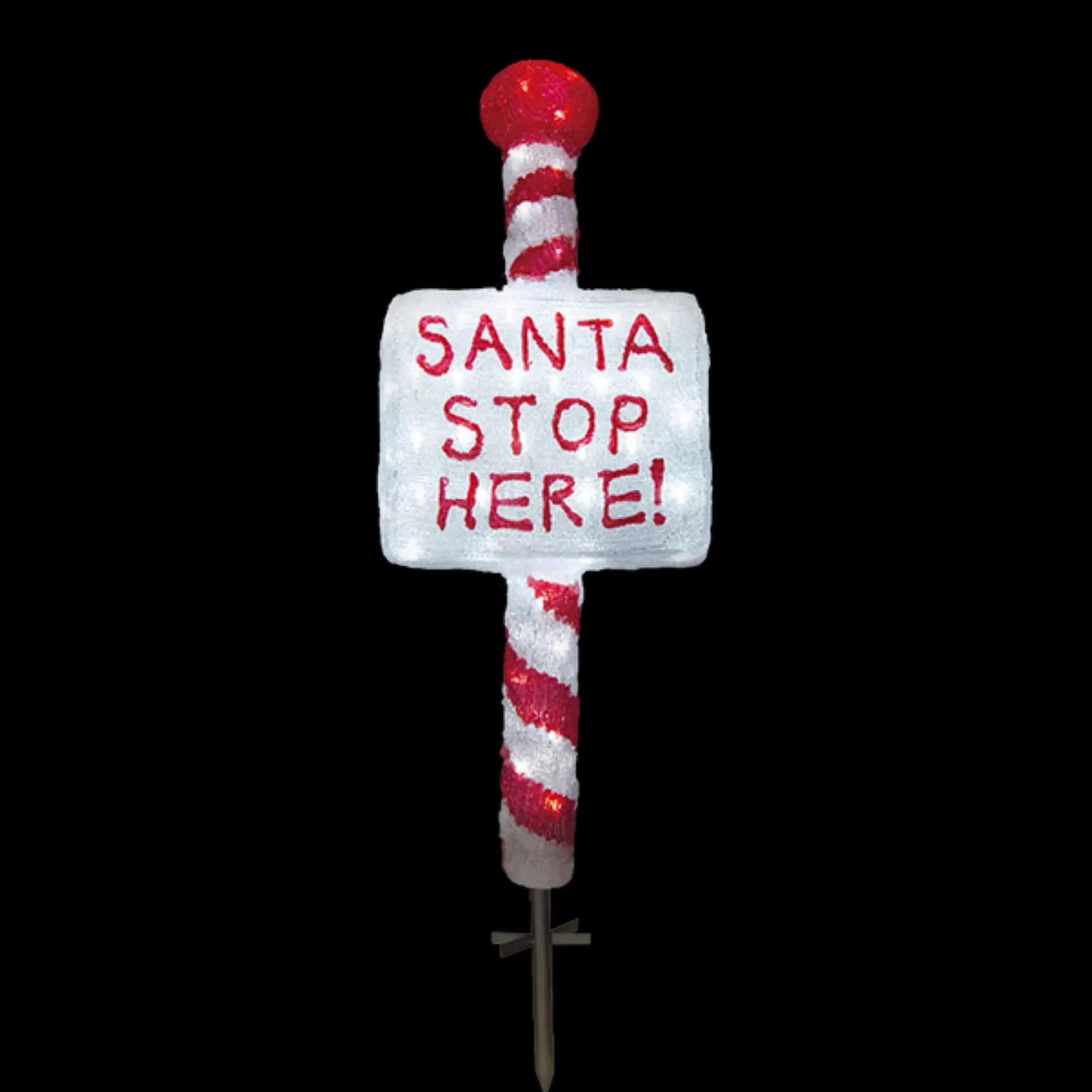 3D & 2D Displays>Christmas World 3D Acrylic Santa Stop Here Sign