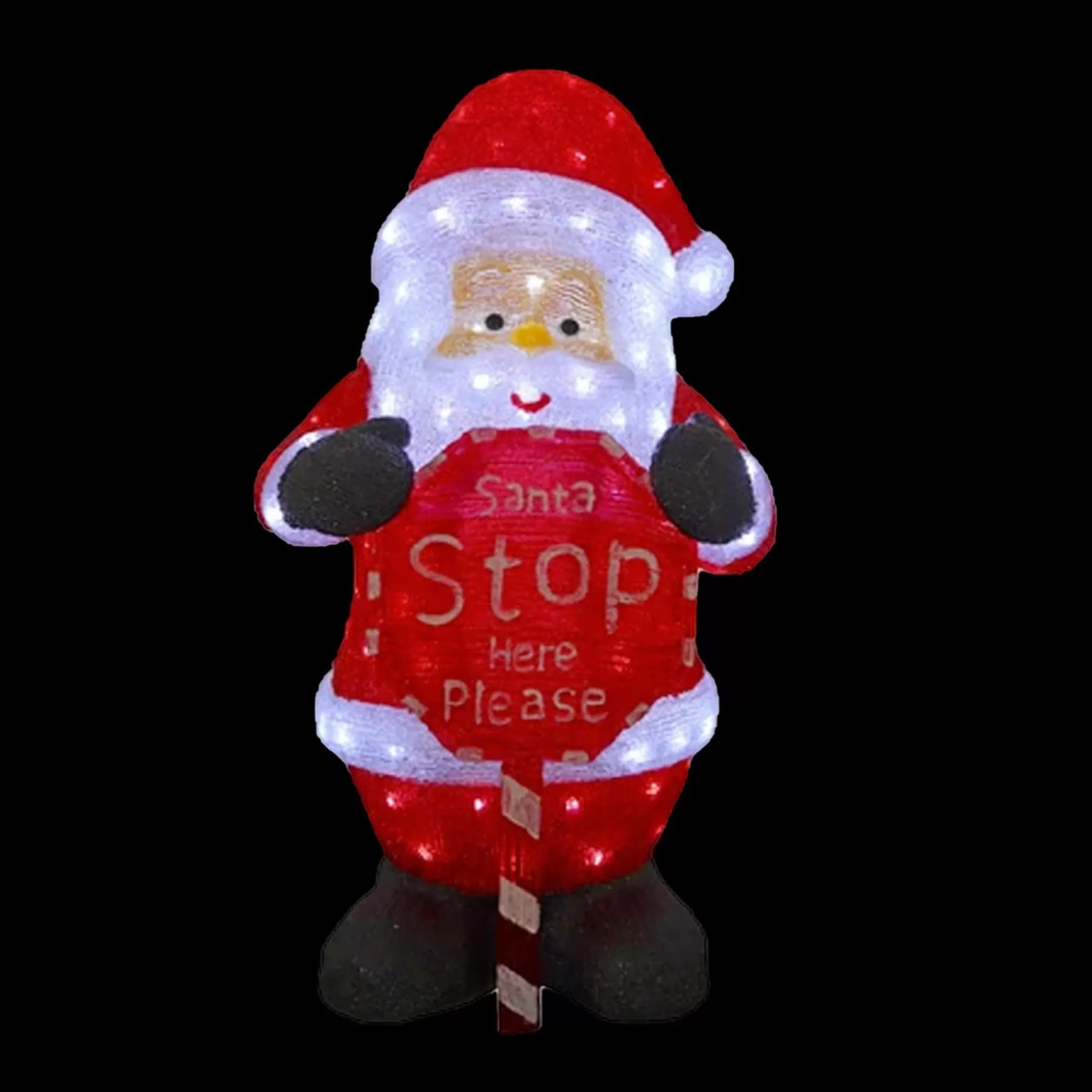 3D & 2D Displays>Christmas World 3D Acrylic Santa With Santa Stop Here Sign