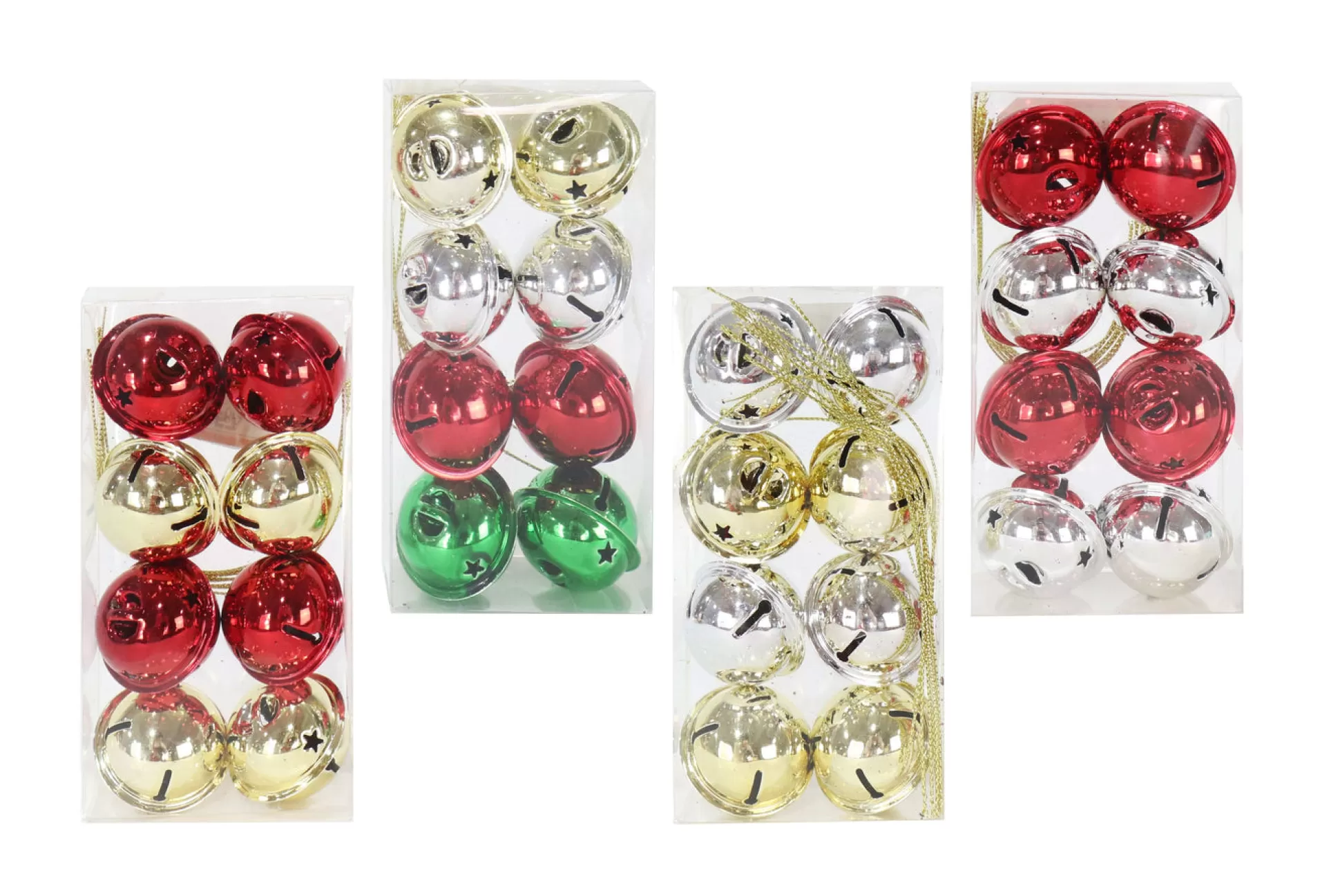 Touch Of Elegance>Christmas World 40Mm Nut Bells Shiny Mix Asst (8Pk)