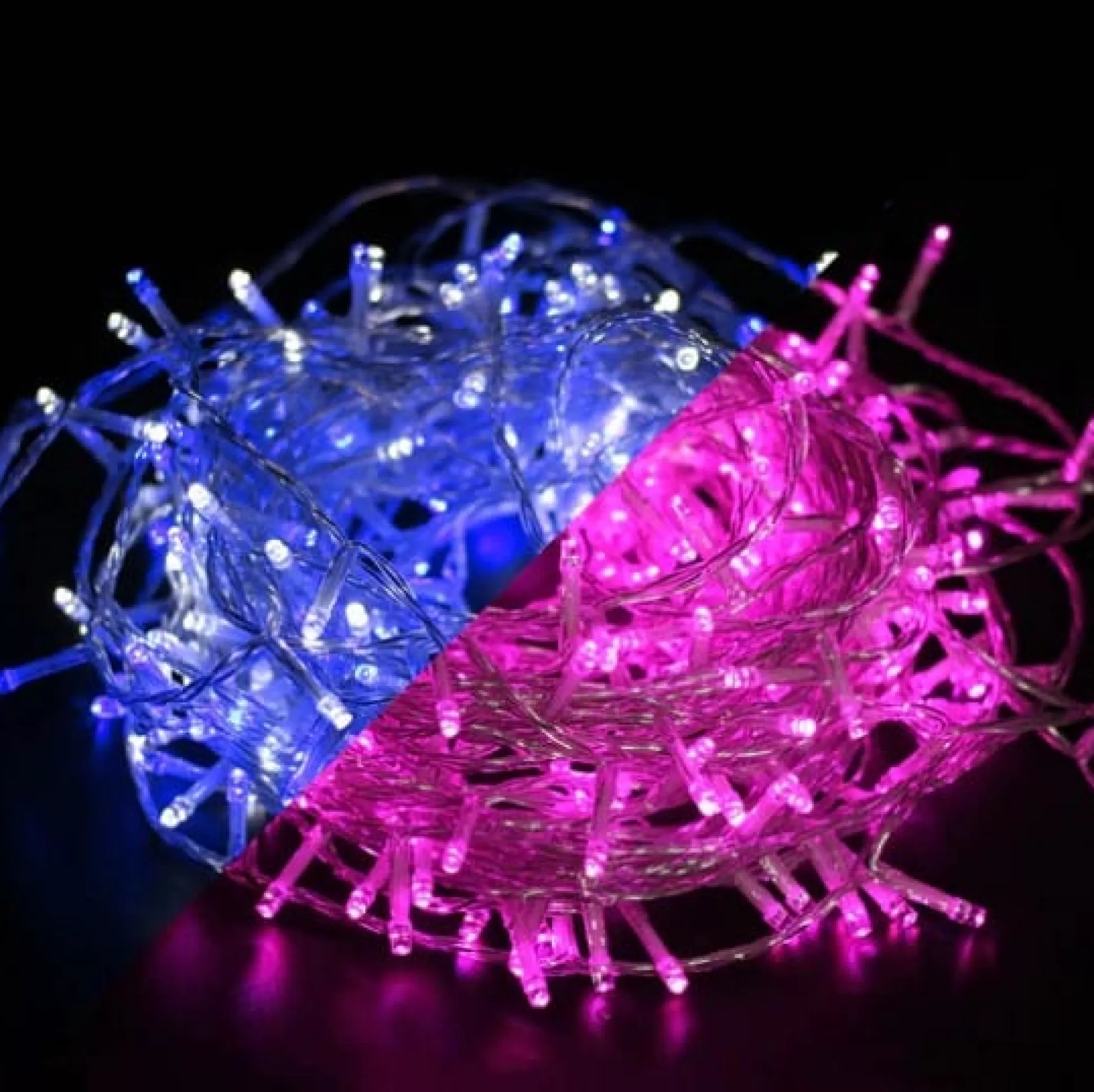 Fairy Lights>Christmas World 420 Led White/Blue And Pink Dual Colour Lights (33.5M)