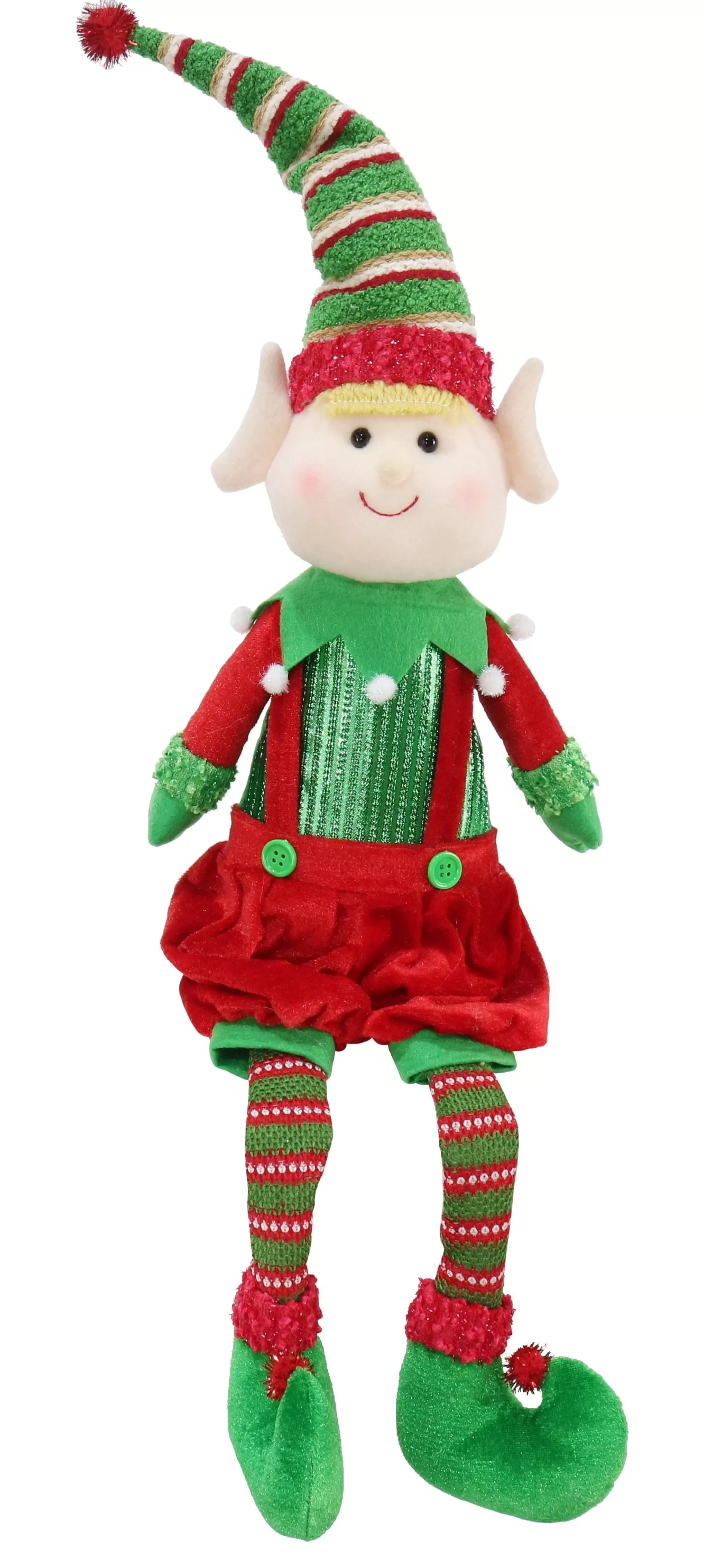 Elf'S Galore>Christmas World Boy Or Girl Sitting Elf With Dangly Legs Asst (70Cm) - Boy