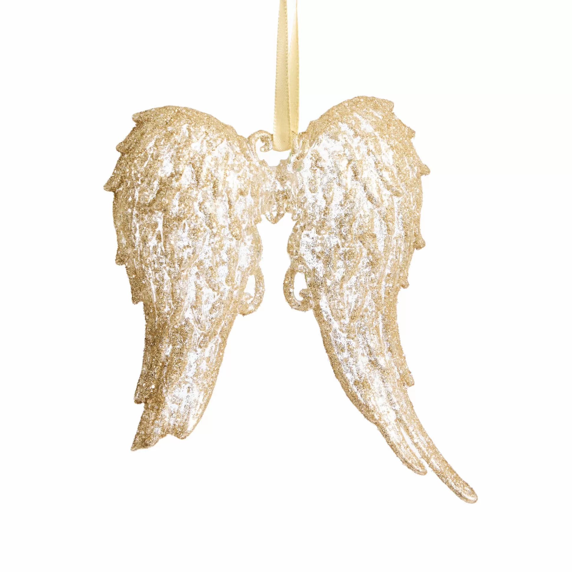 Touch Of Elegance>Christmas World Champagne Bead Finish Angel Wings Ornament (15Cm)