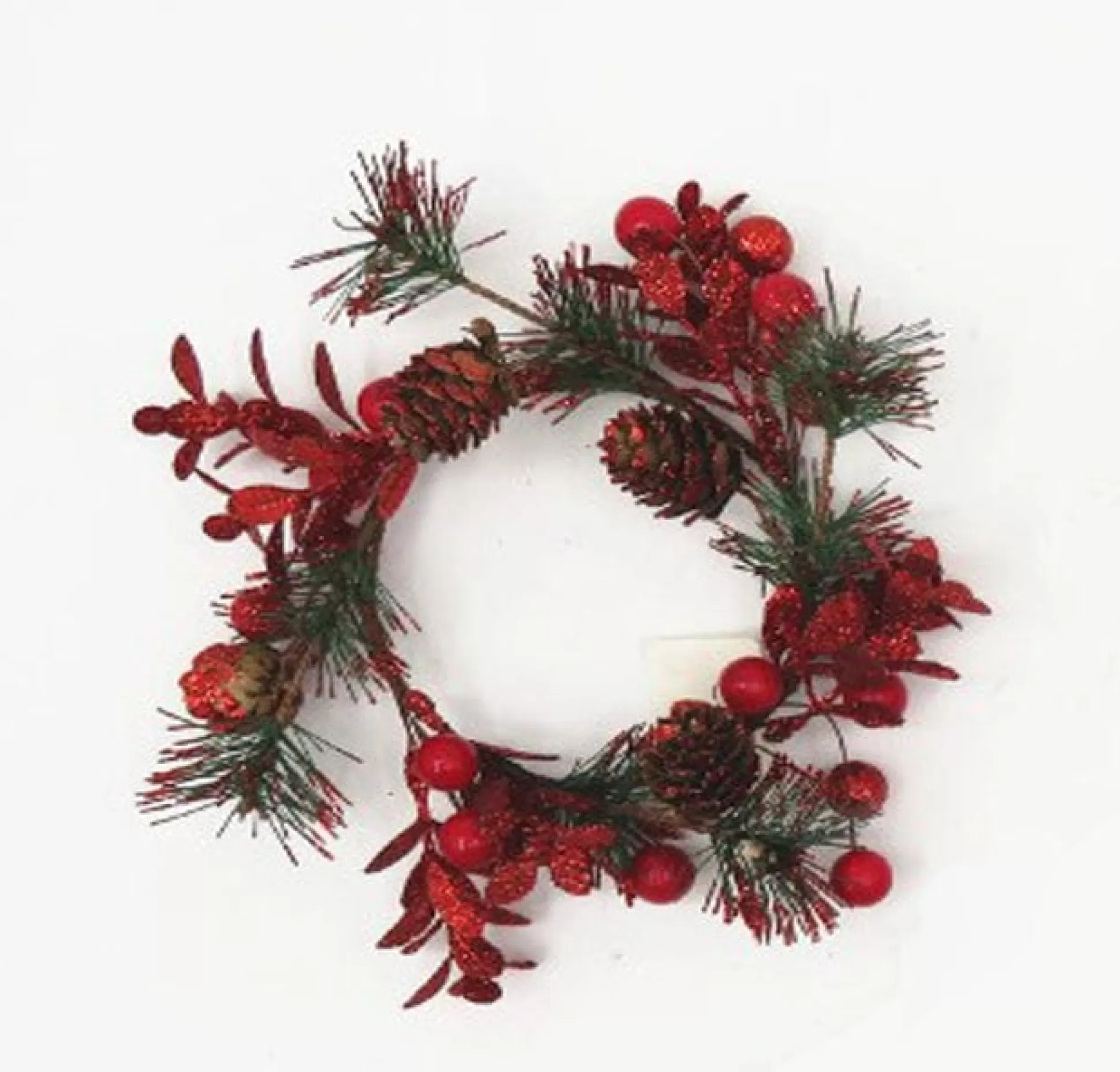 Traditional & Berry>Christmas World Christmas Glitter Berry Candle Wreath Asst