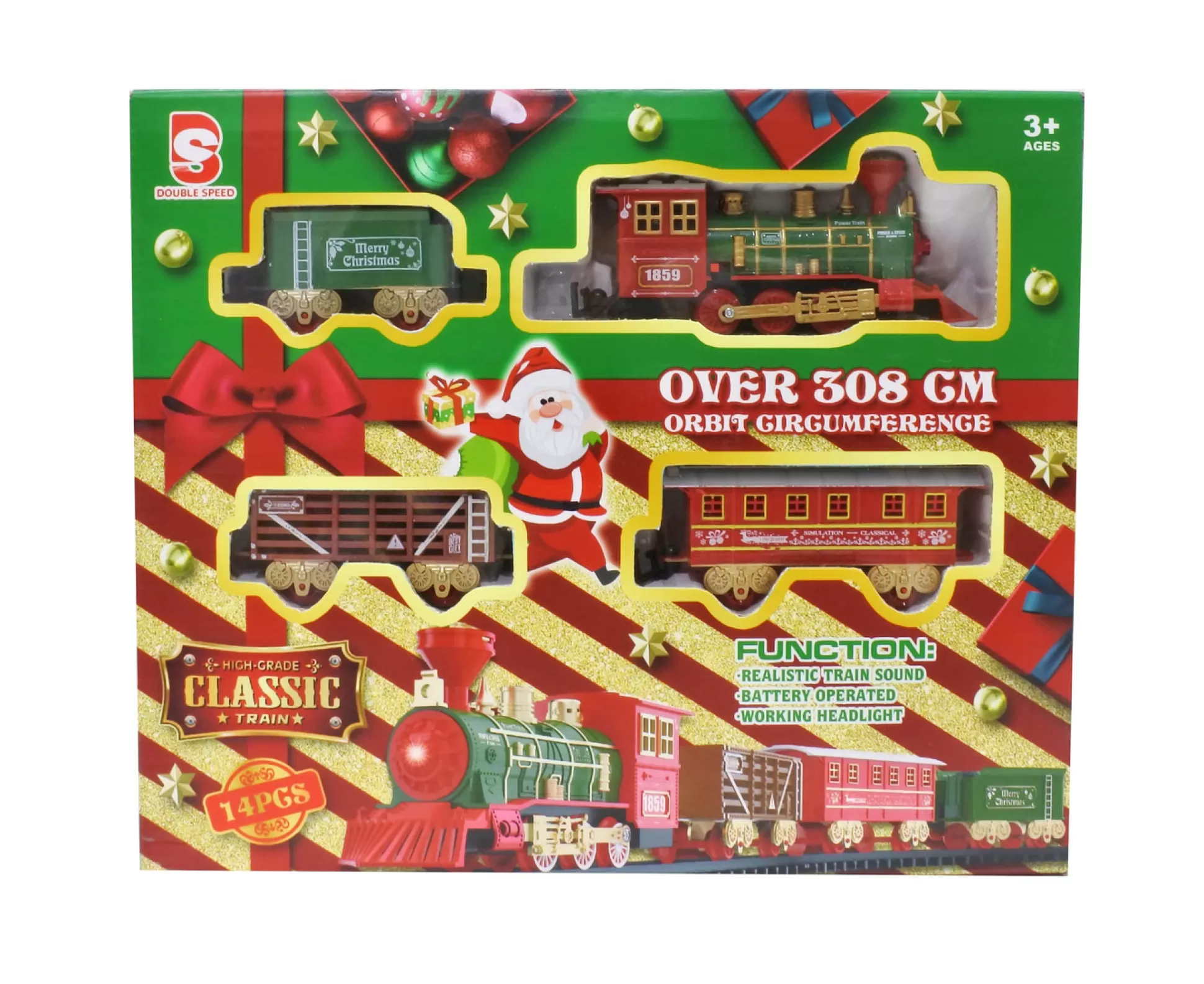 3D & 2D Displays>Christmas World Classic Train Set (14Pc)