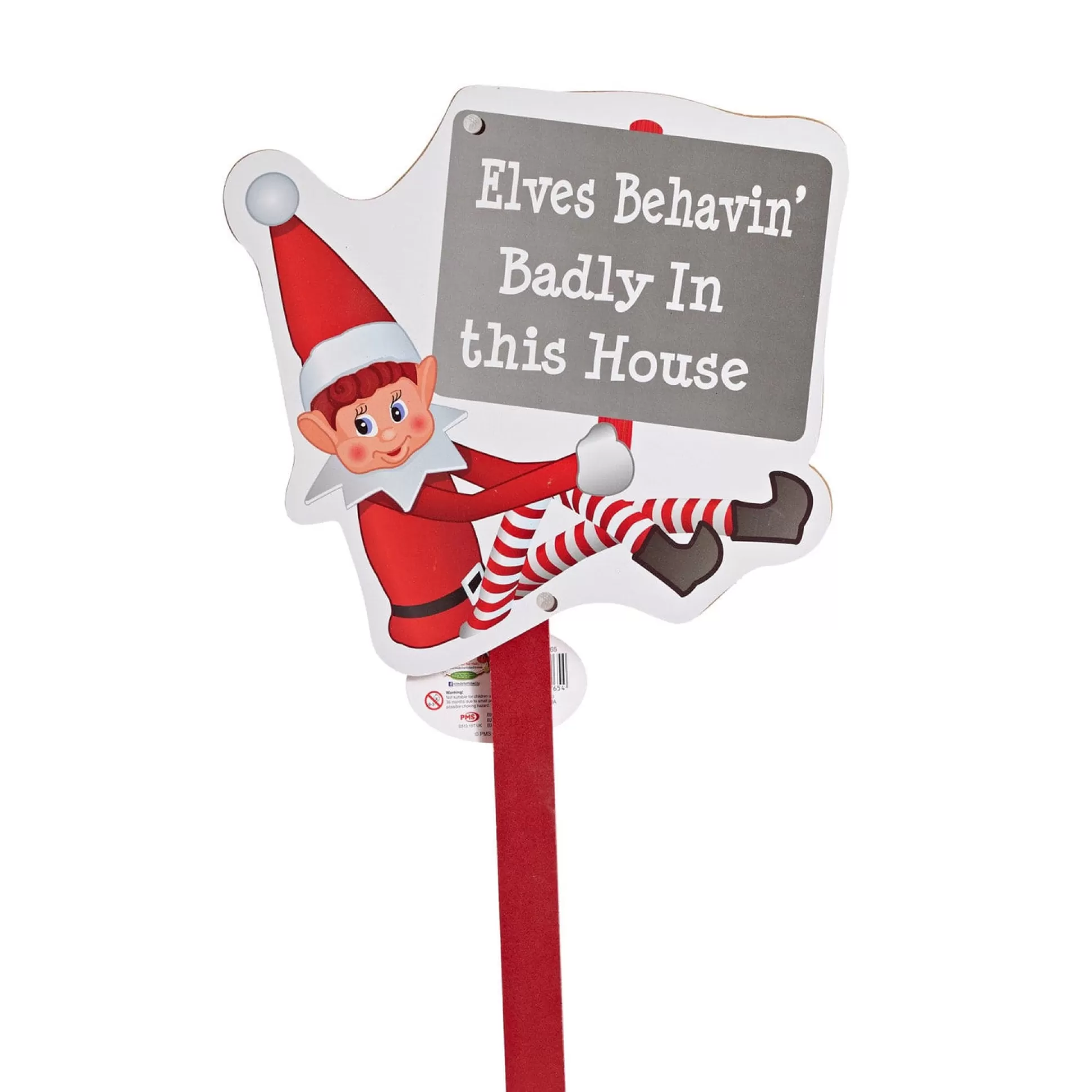 Elf'S Galore>Christmas World Elves Behaving Badly Naughty Elf Garden Sign