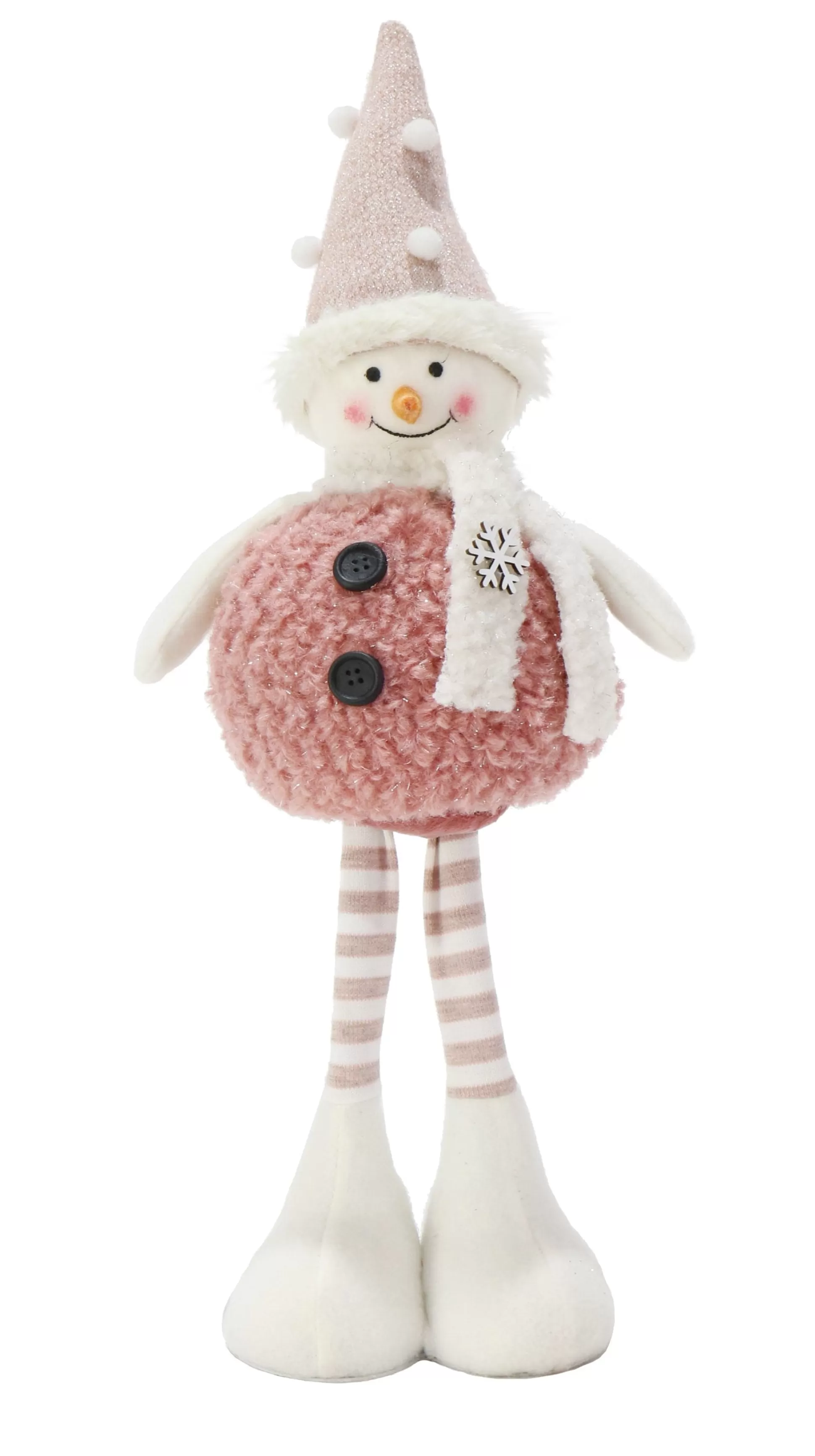 Pretty In Pink & Rose Gold>Christmas World Extendable Big Belly Snowman (38-48Cm)