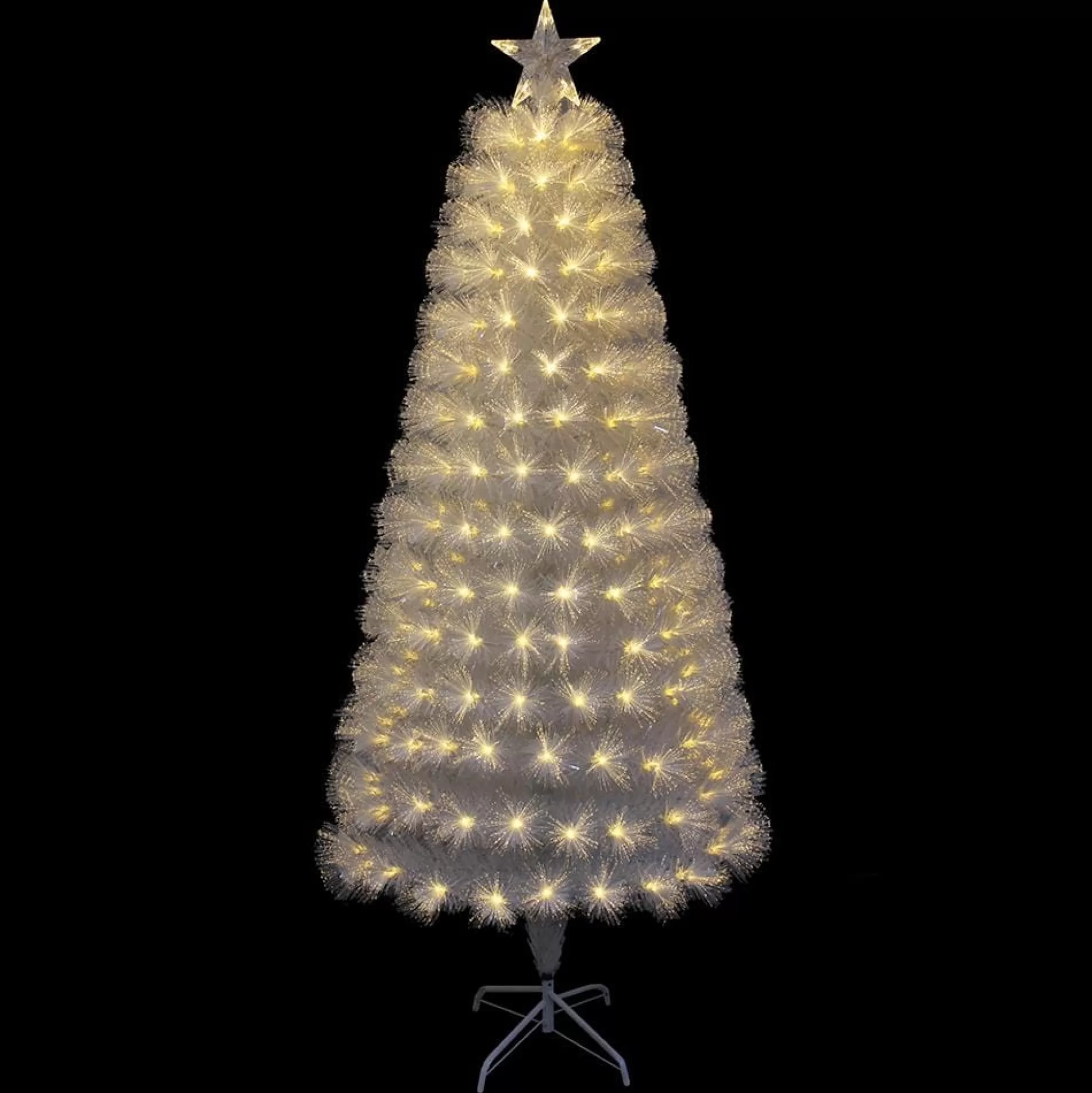 Fibre Optic Trees>Christmas World Fibre Optic Led Flashing White Tree (1.8M)