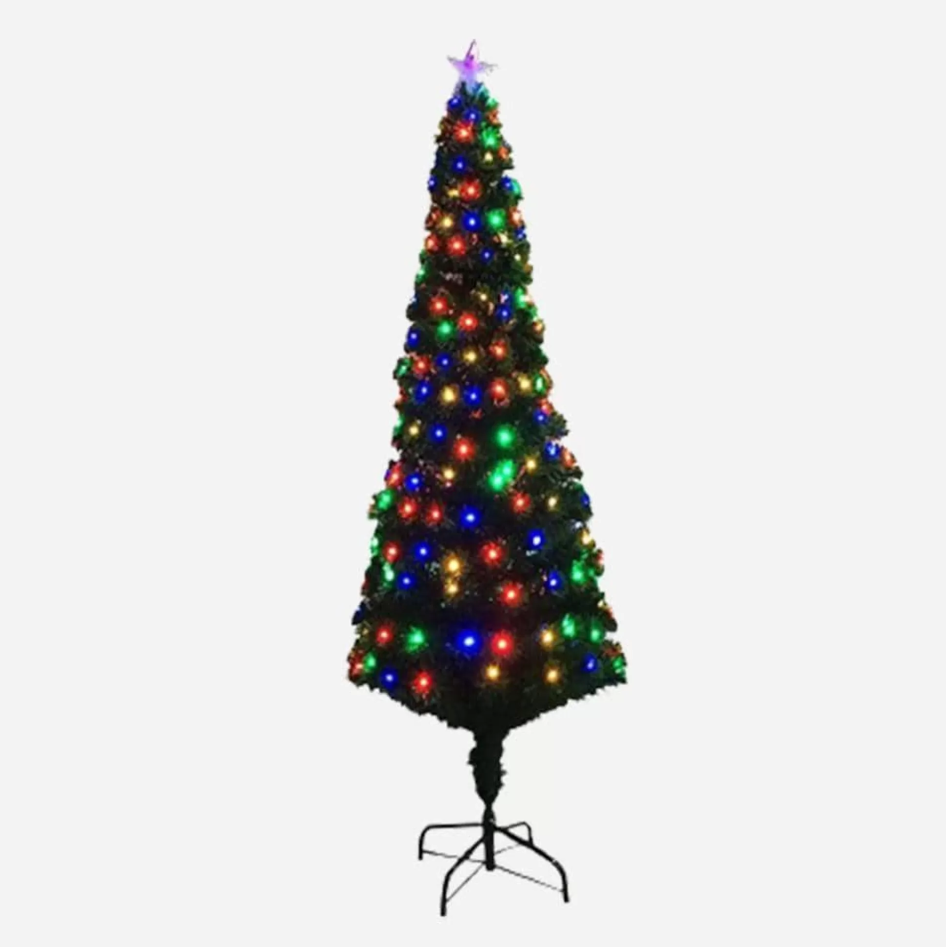 Fibre Optic Trees>Christmas World Fibre Optic Slim Tree With Multicoloured Leds (1.5M)