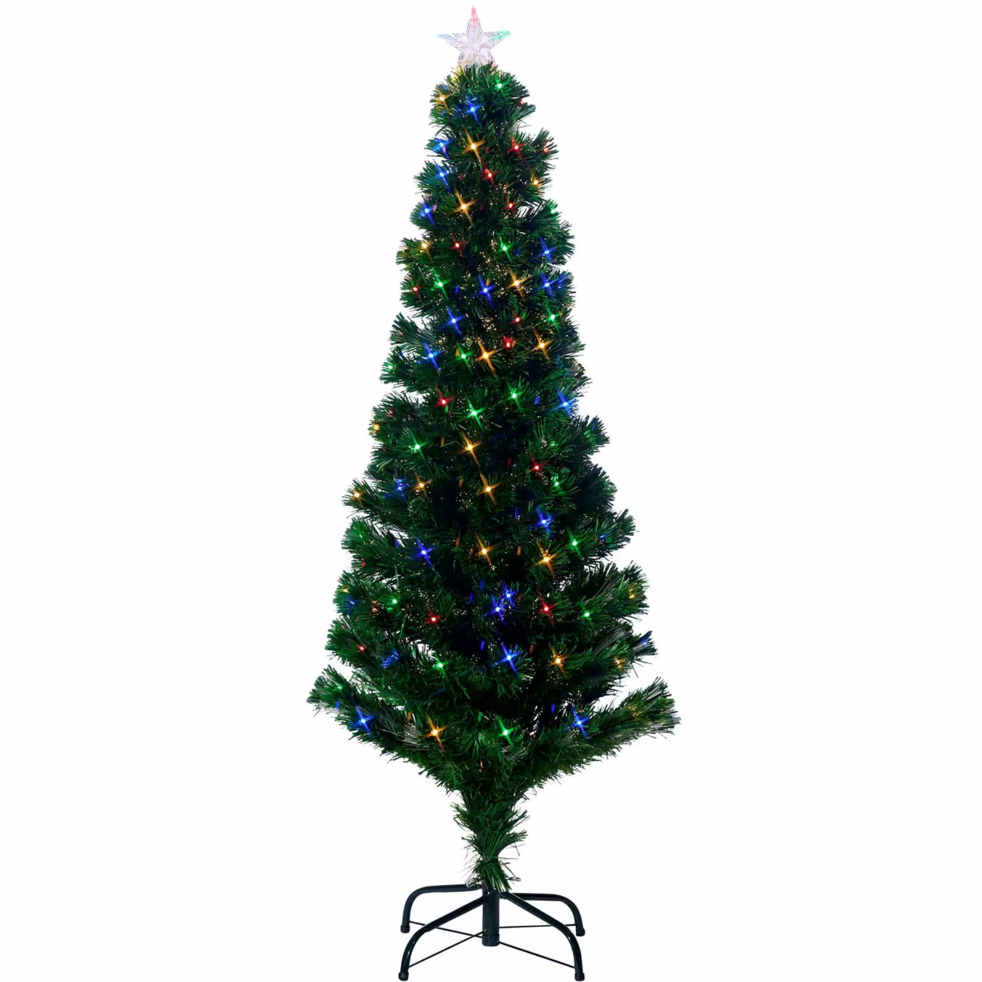 Fibre Optic Trees>Christmas World Fibre Optic Slim Tree With Multicoloured Leds (1.5M)