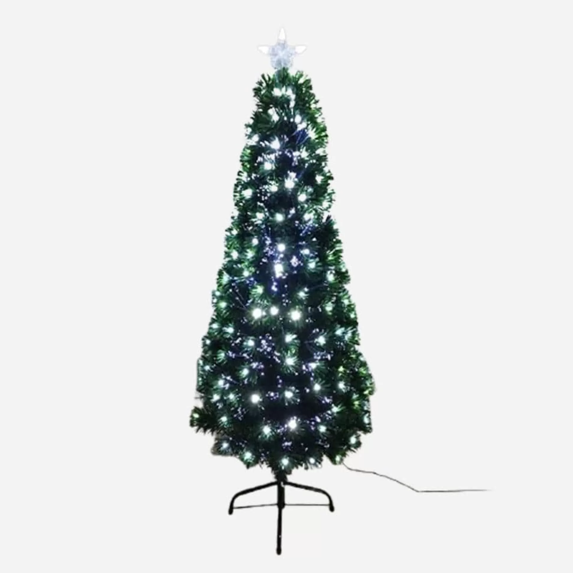 Fibre Optic Trees>Christmas World Fibre Optic Tree Slim With Cool White Leds (1.5M)