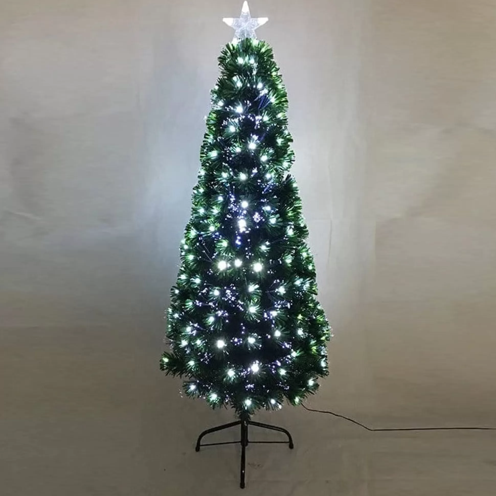 Fibre Optic Trees>Christmas World Fibre Optic Tree Slim With Cool White Leds (1.5M)