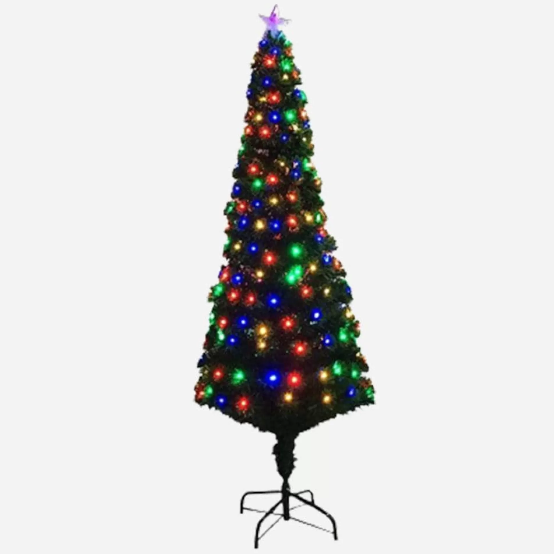 Fibre Optic Trees>Christmas World Fibre Optic Tree Slim With Multicoloured Leds (1.8M)