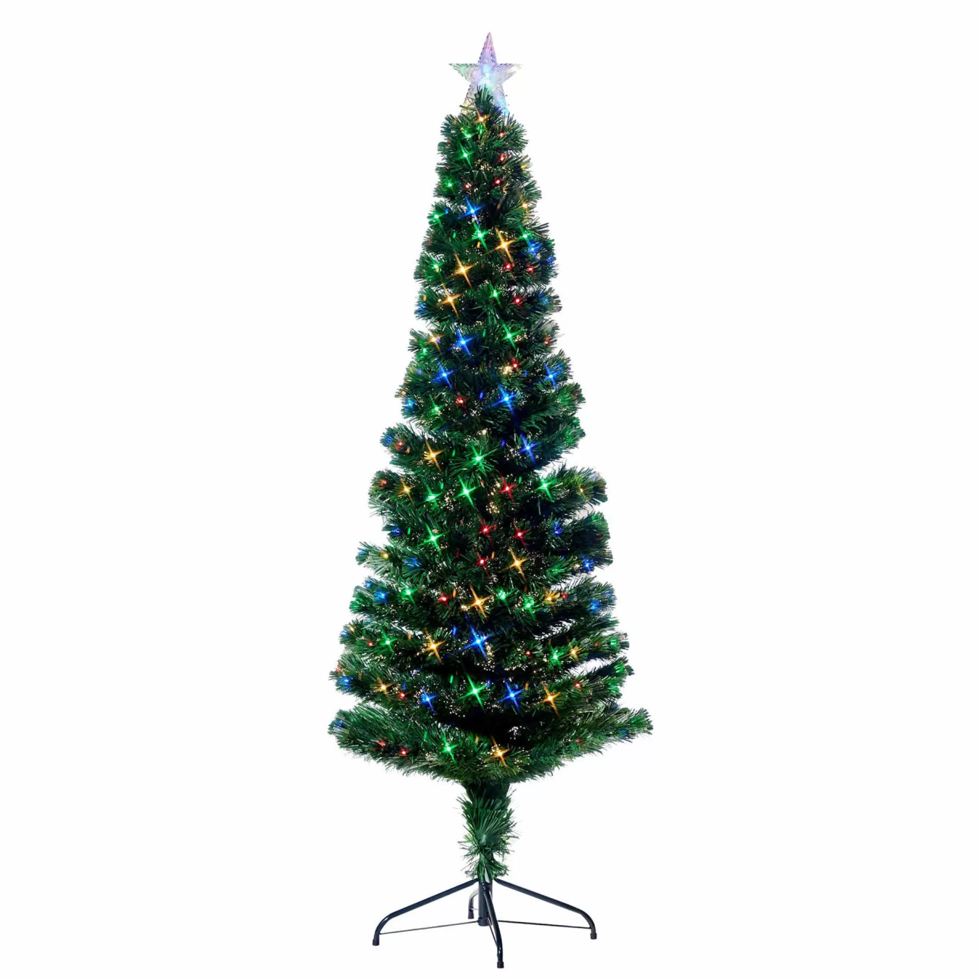 Fibre Optic Trees>Christmas World Fibre Optic Tree Slim With Multicoloured Leds (1.8M)