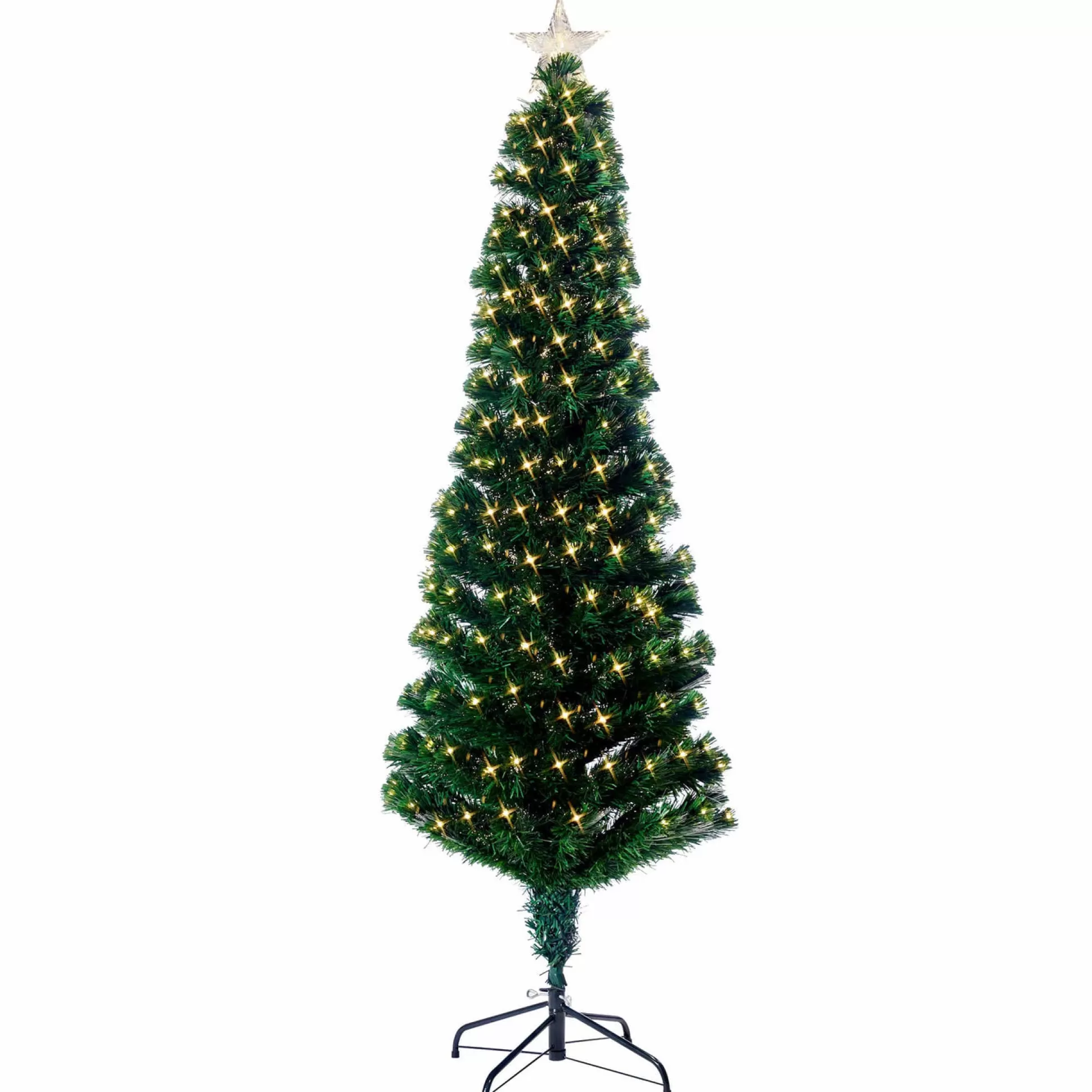 Fibre Optic Trees>Christmas World Fibre Optic Tree Slim With Warm White Leds (1.8M)