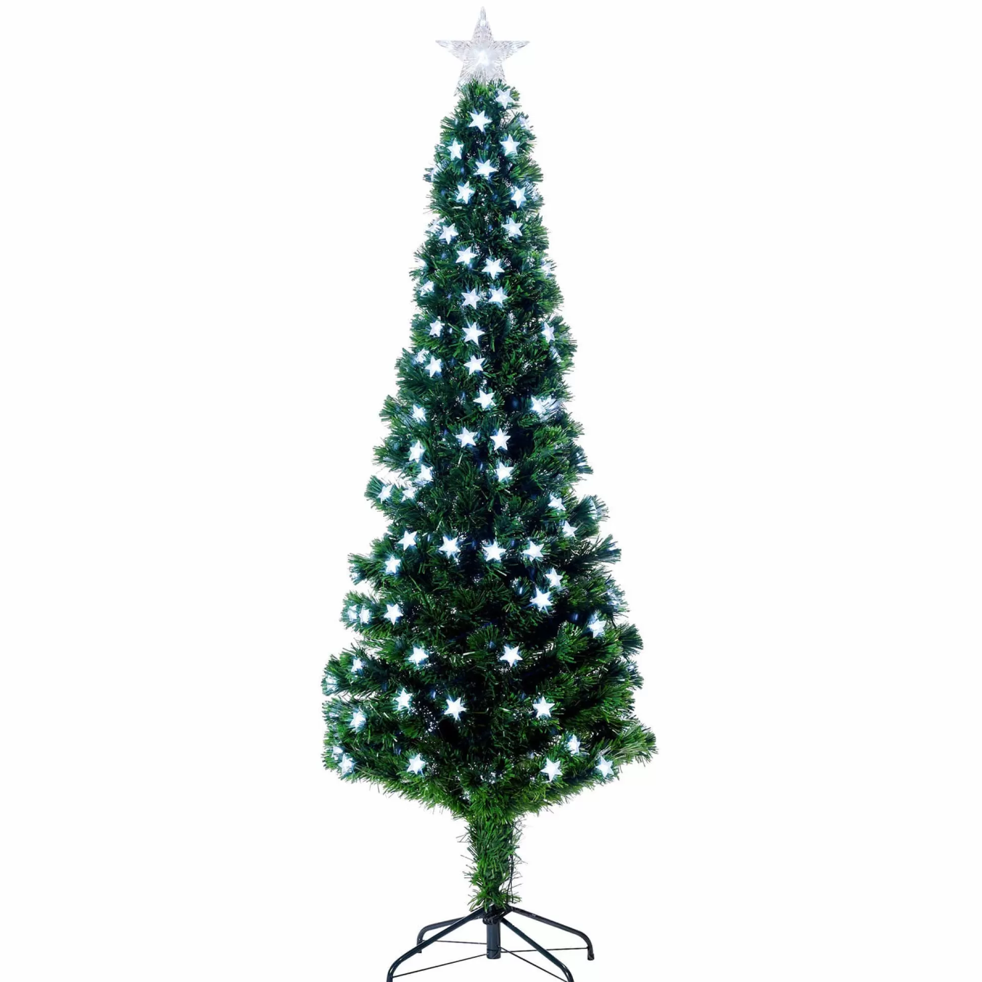 Fibre Optic Trees>Christmas World Fibre Optic Tree Stars White (1.8M)