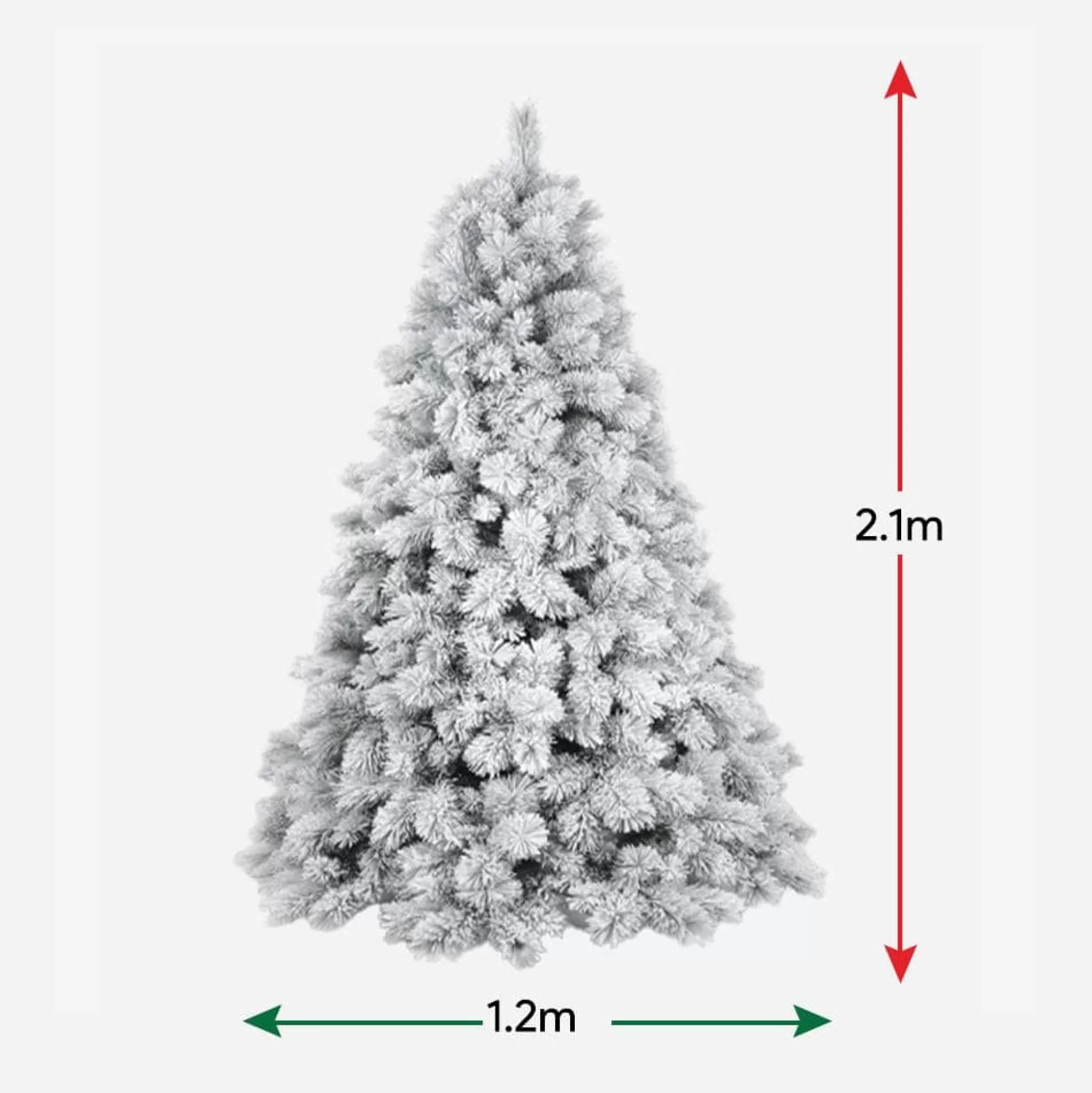 Artificial Trees>Christmas World Flocked Fir Tree 7Ft (2.1M)