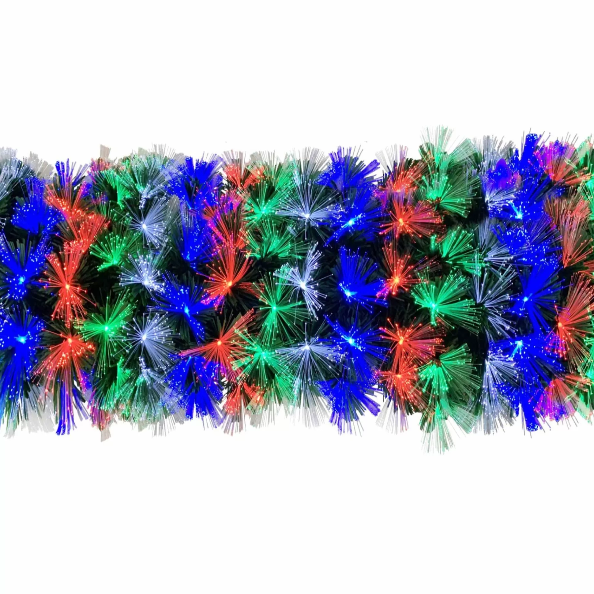 Wreaths, Garlands And Bows>Christmas World F/Optic Garland Spray Green Multi Led 270Cm