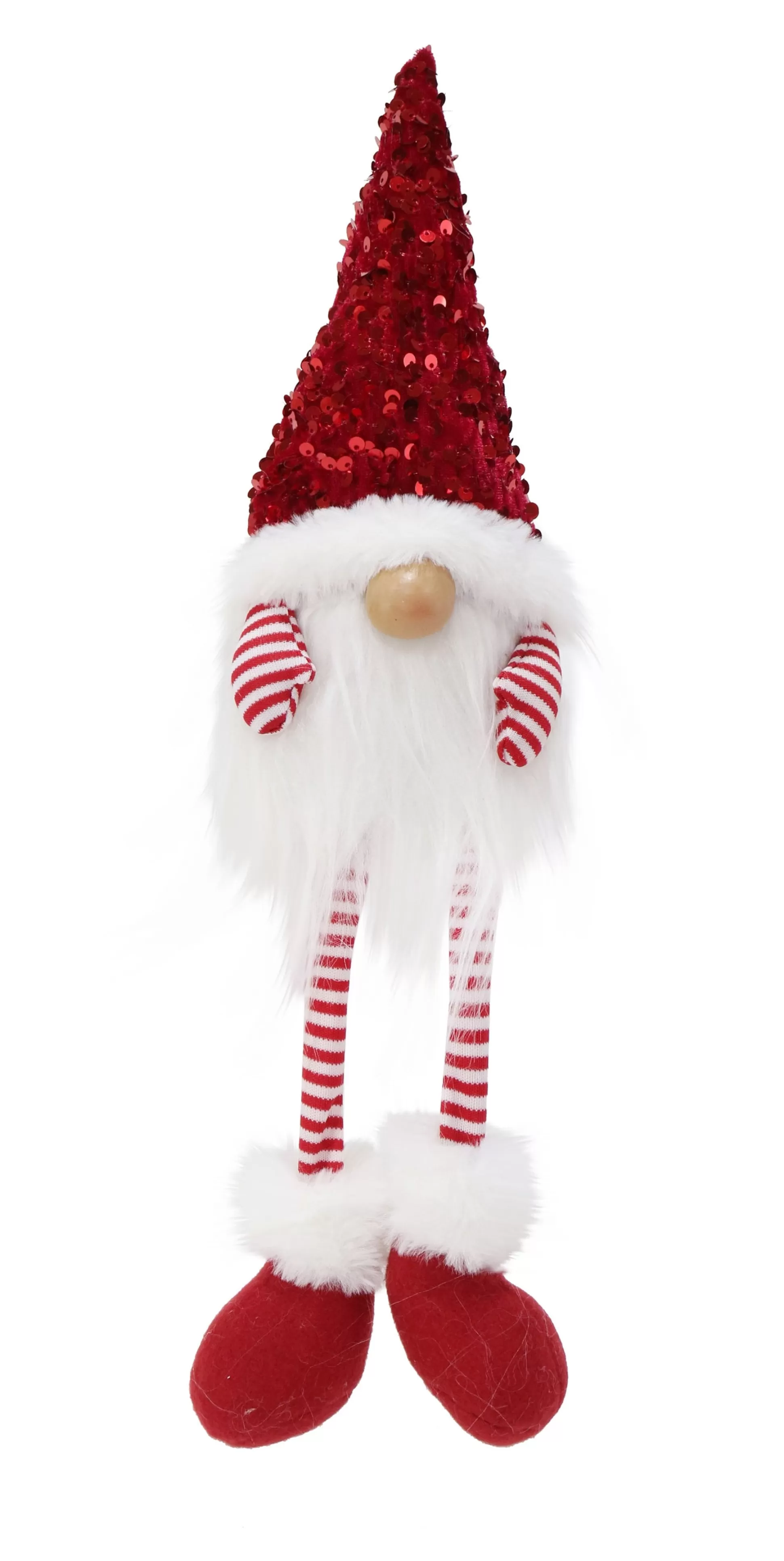 Elf'S Galore>Christmas World Furry Dangly Leg Candy Gnome With Sequin Hat