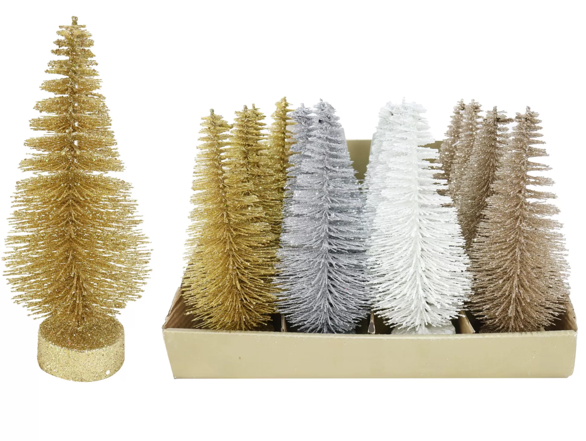 Touch Of Elegance>Christmas World Glitter Brush Tree Asst (20Cm)