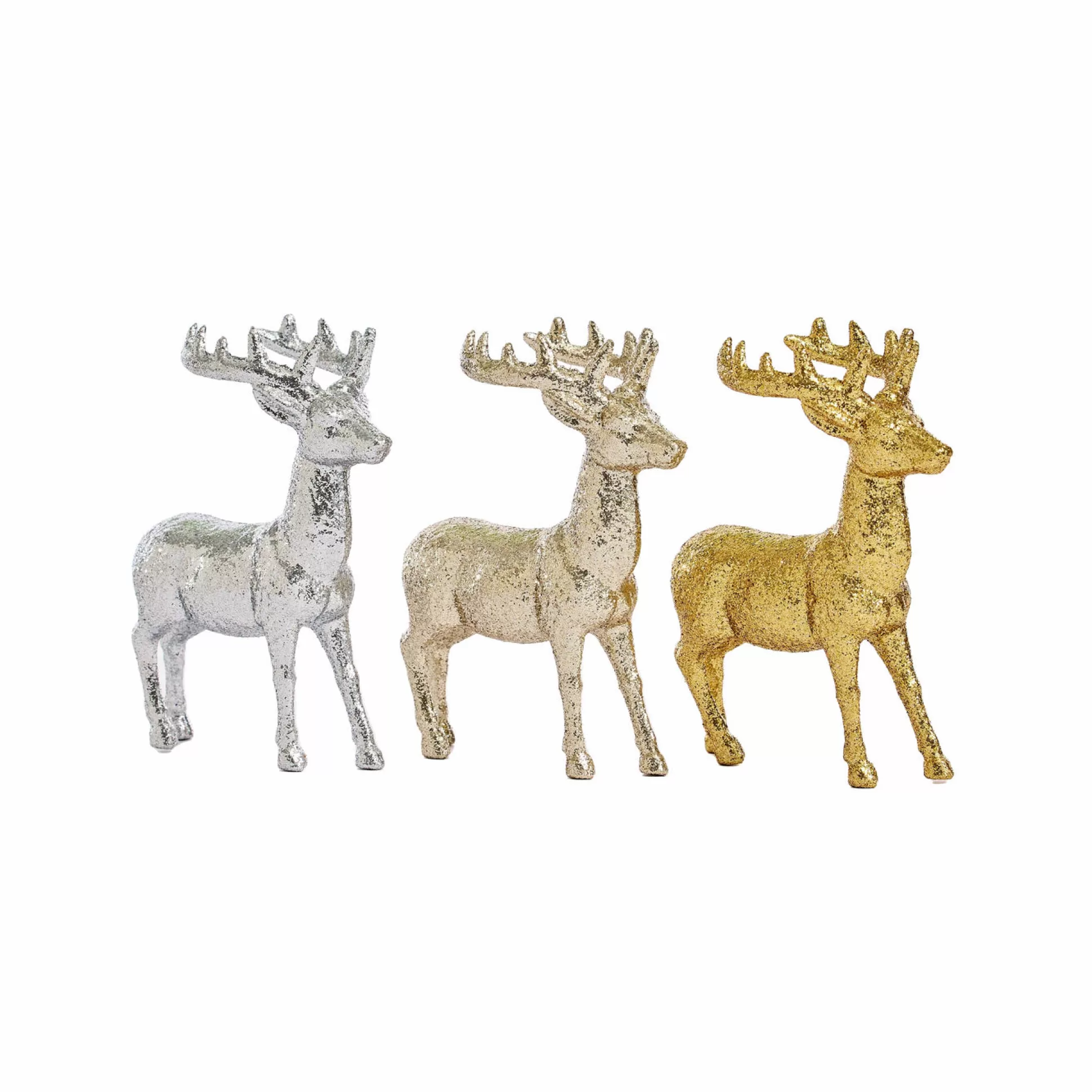 Hanging Decorations>Christmas World Glitter Finish Reindeer Tree Ornament (12.5Cm)