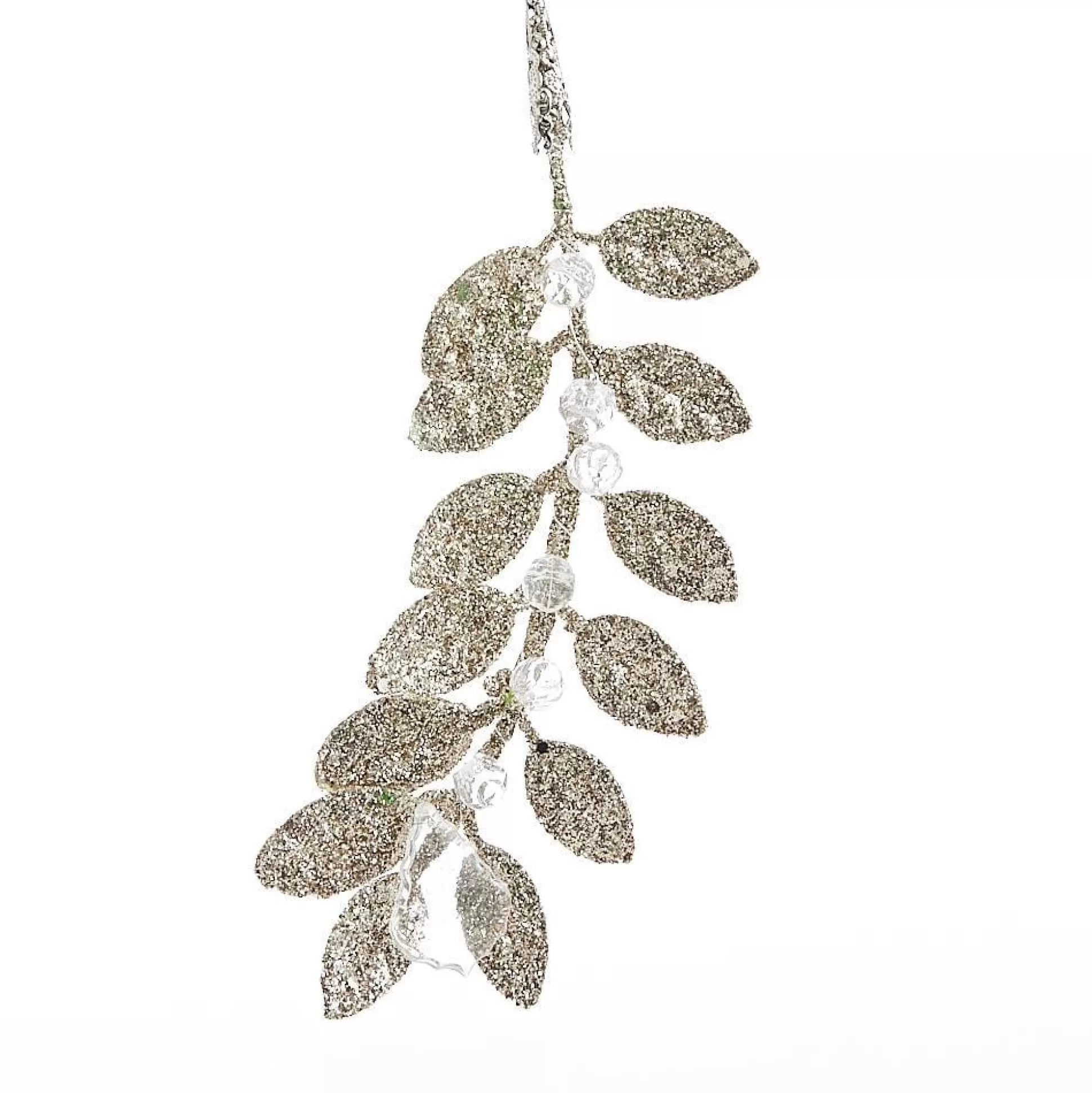 Touch Of Elegance>Christmas World Glitter Leaf With Crystals Tree Decoration