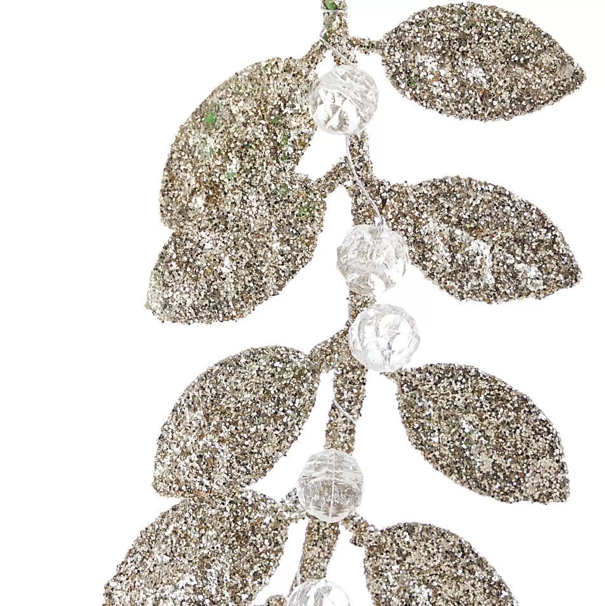 Touch Of Elegance>Christmas World Glitter Leaf With Crystals Tree Decoration