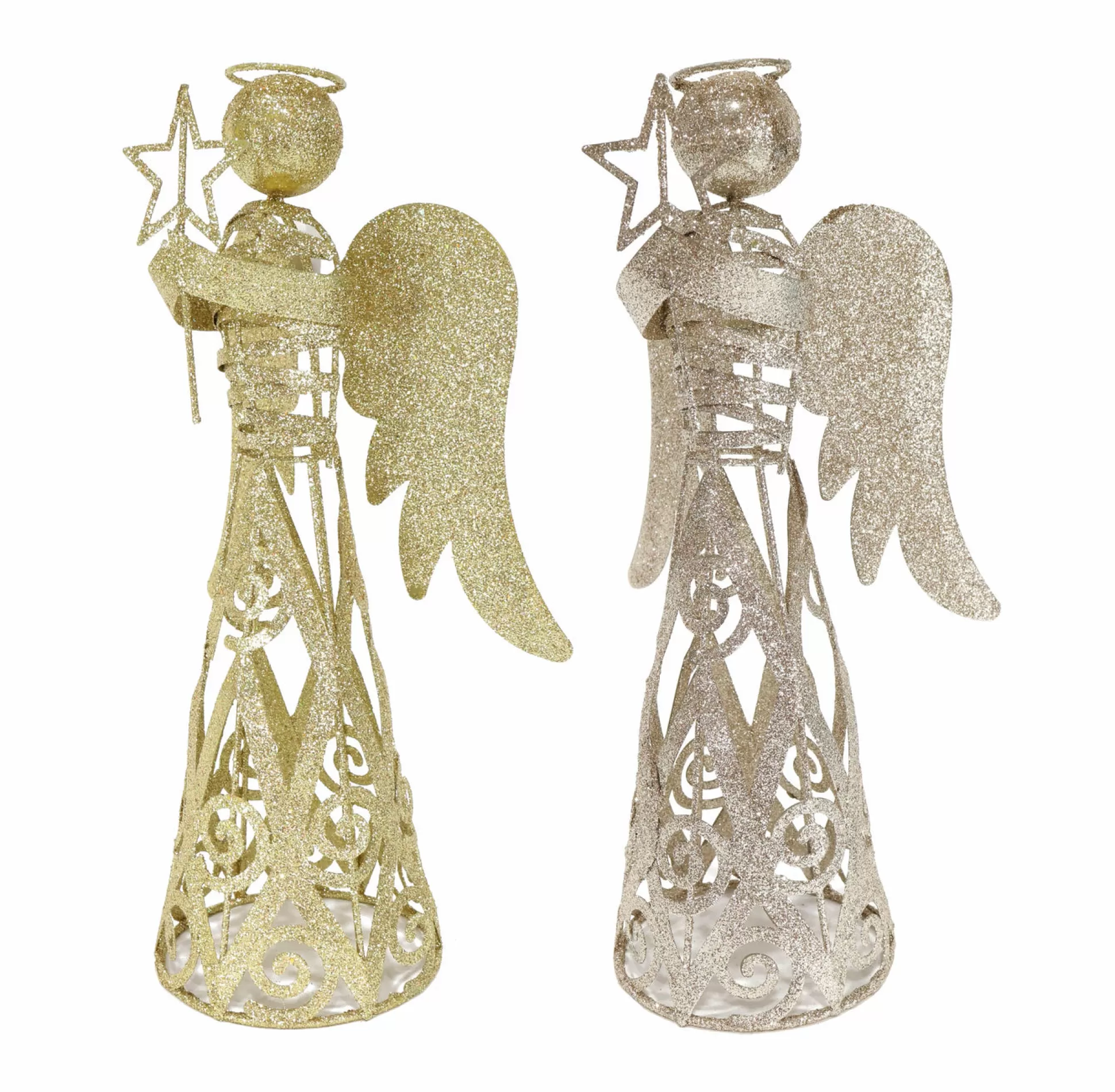 Touch Of Elegance>Christmas World Glitter Metal Angel Asst (30Cm)