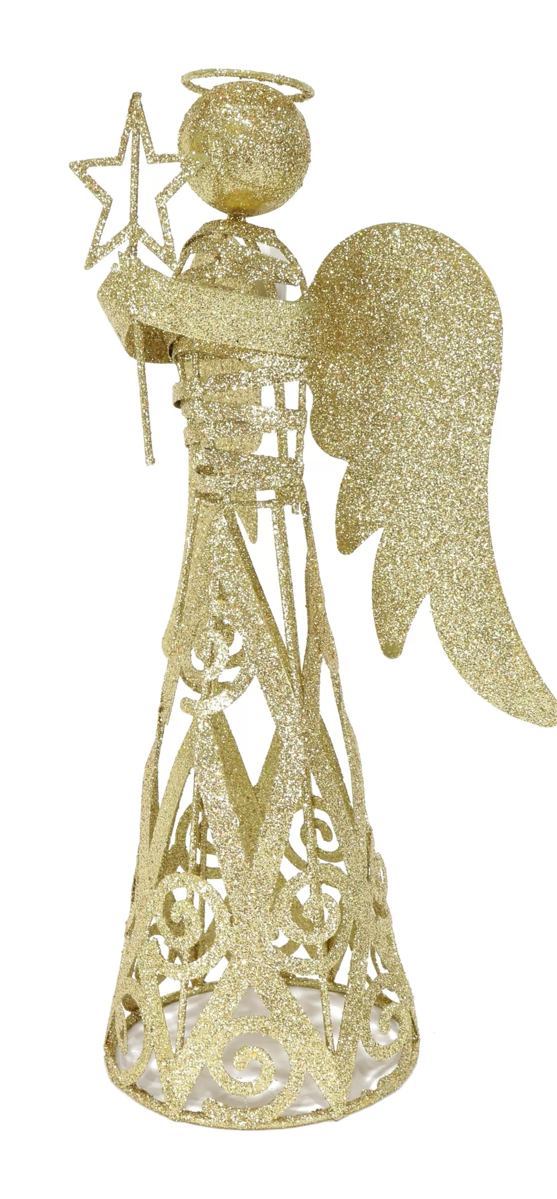 Touch Of Elegance>Christmas World Glitter Metal Angel Asst (30Cm)