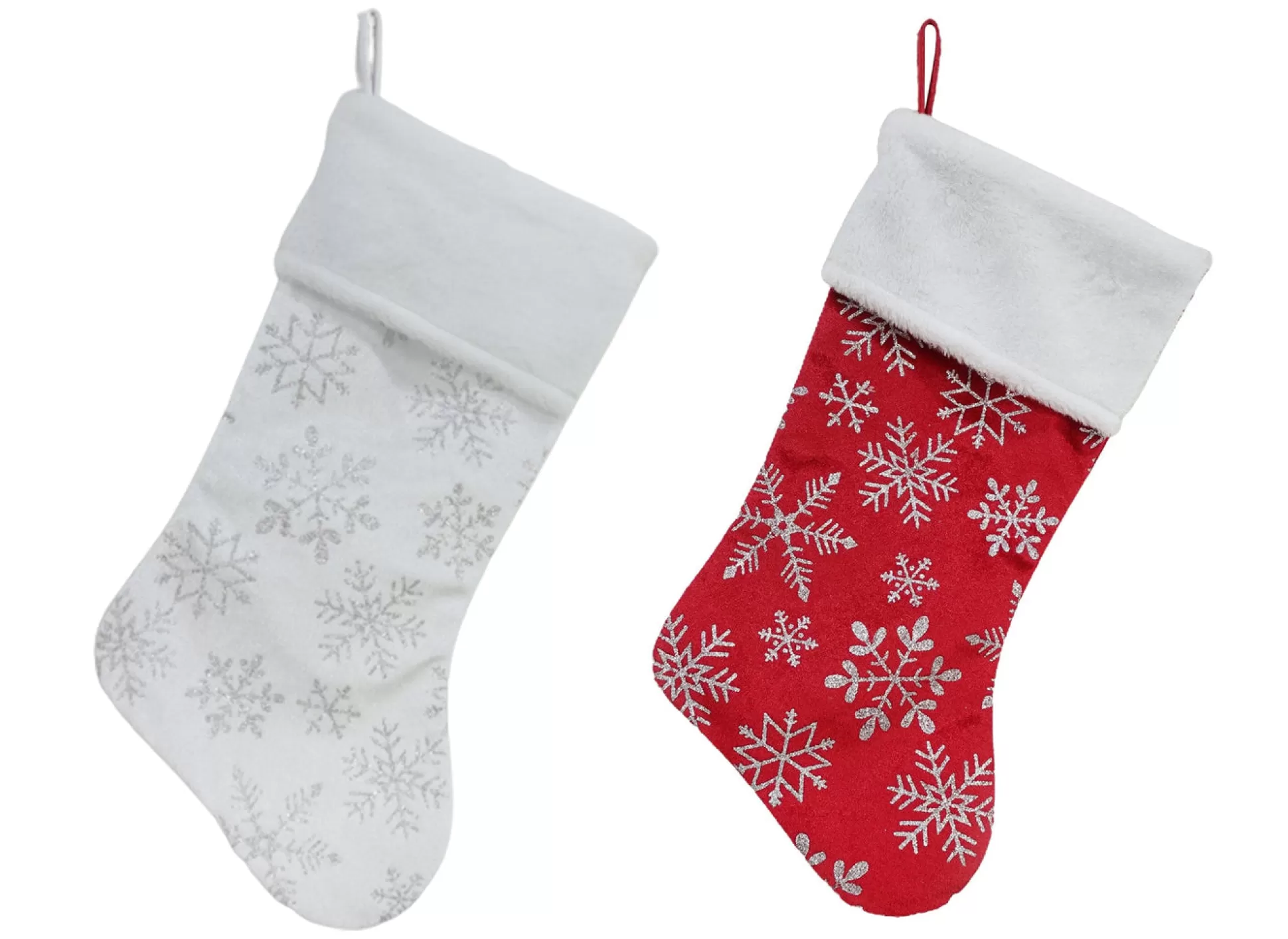 Traditional & Berry>Christmas World Glitter Snowflake Stocking Assorted