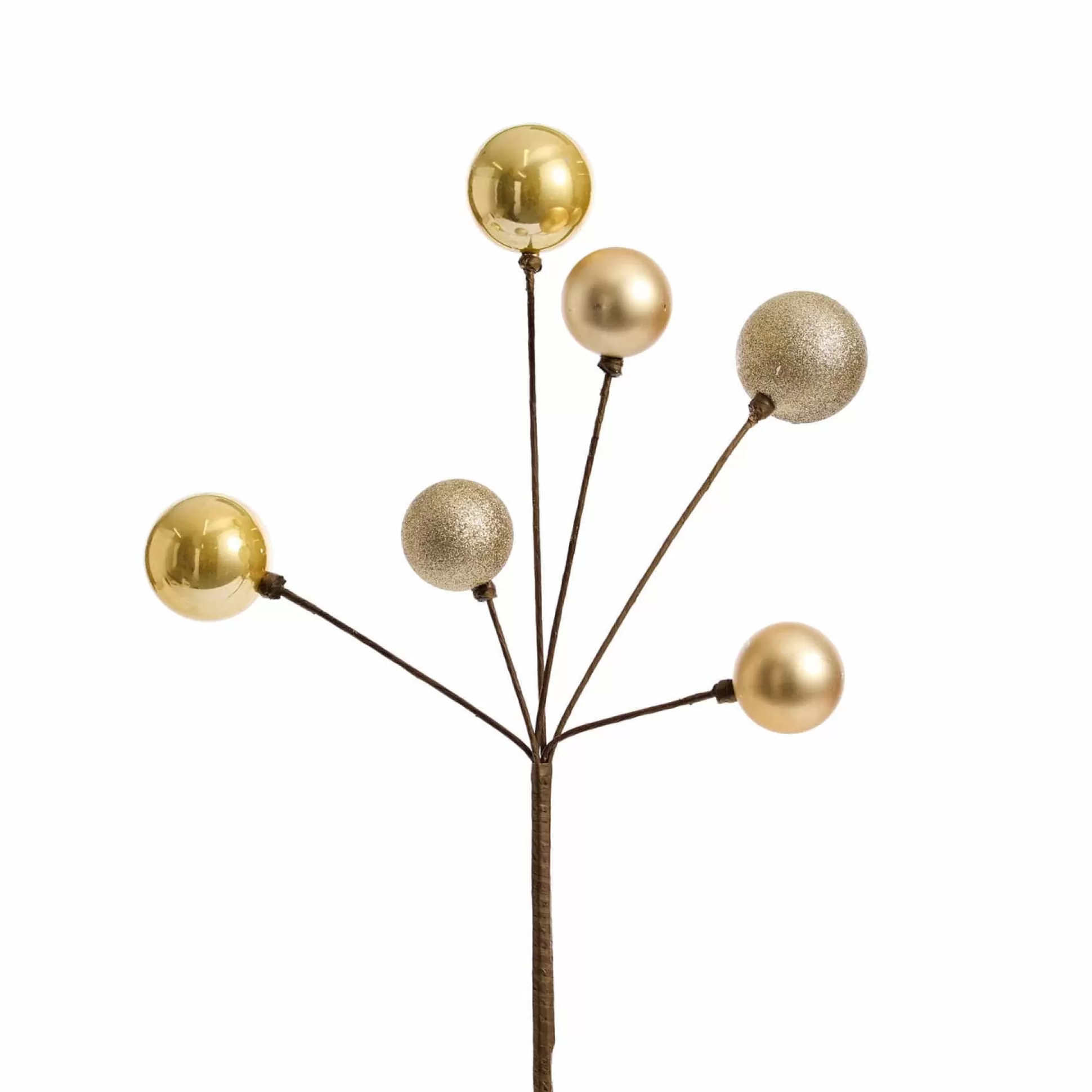 Pick & Berries>Christmas World Gold Bauble Cluster (40Cm)