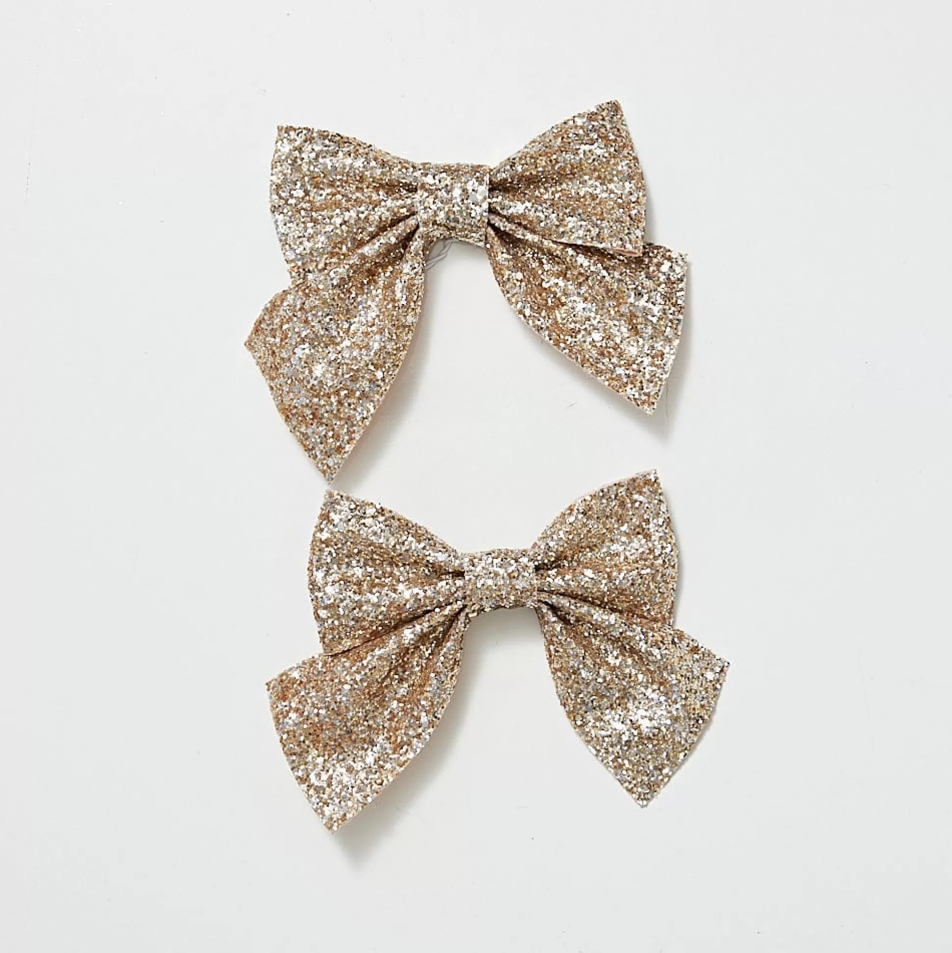 Touch Of Elegance>Christmas World Gold Glitter Bows 2Pc 13Cm