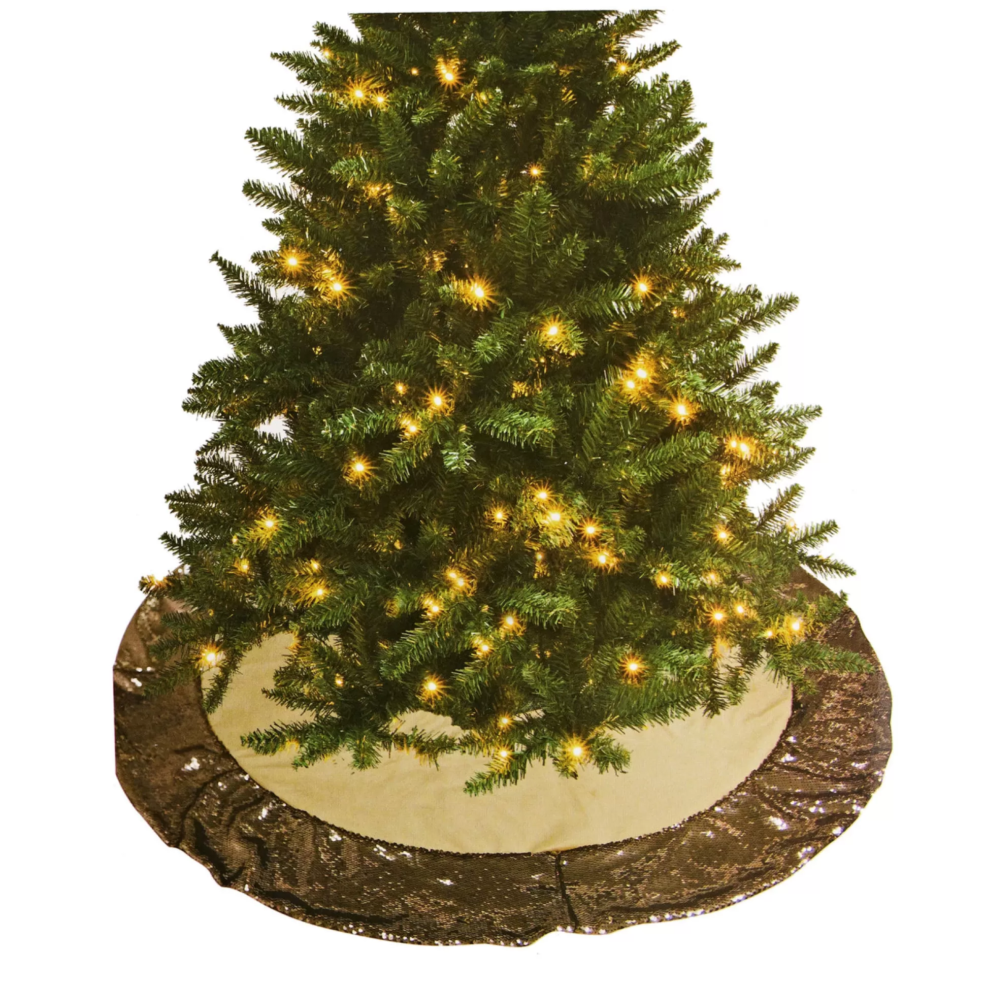 Tree Accessories>Christmas World Gold Velour And Sequin Tree Skirt (120Cm)