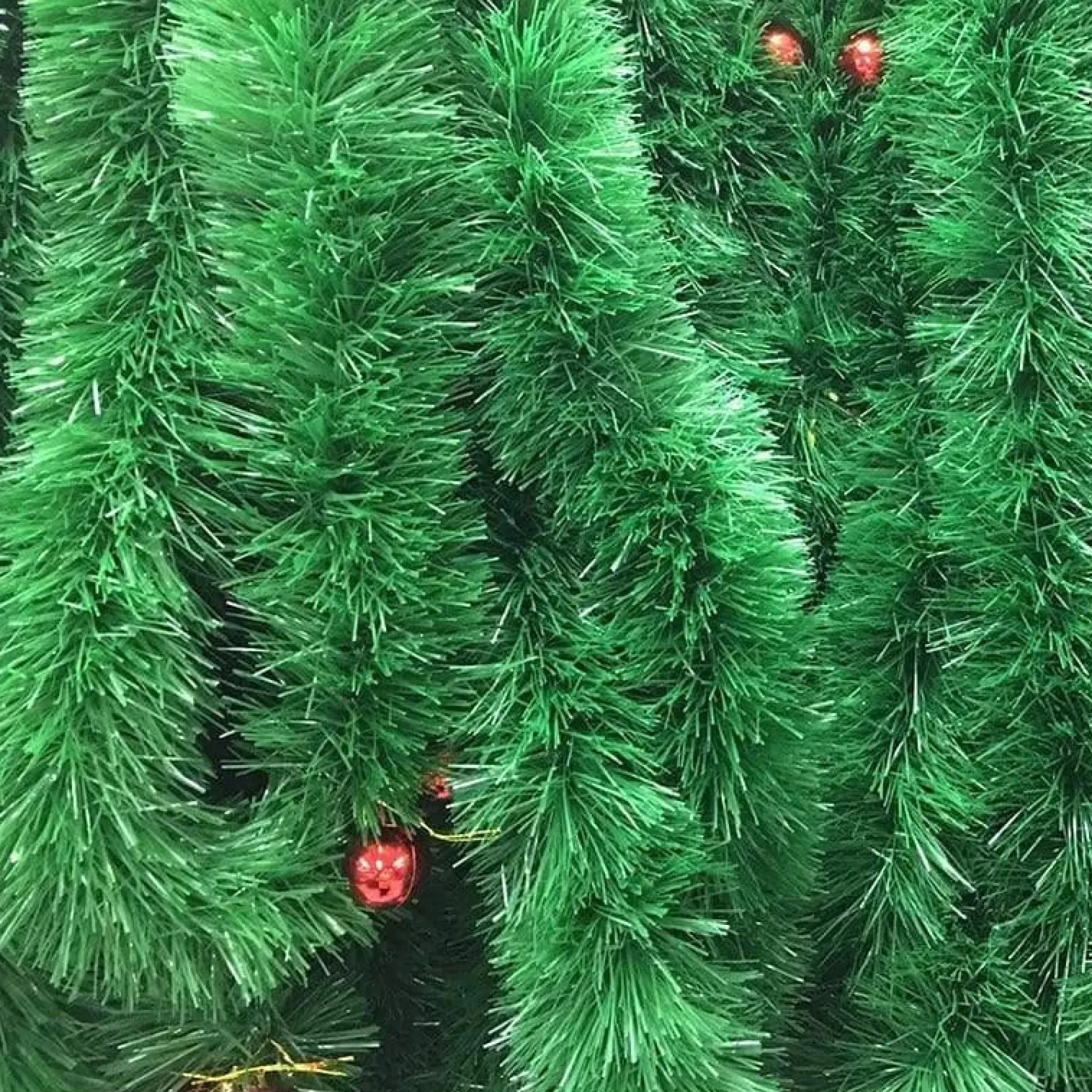 Tinsels>Christmas World Green Tinsel With Baubles (3M)