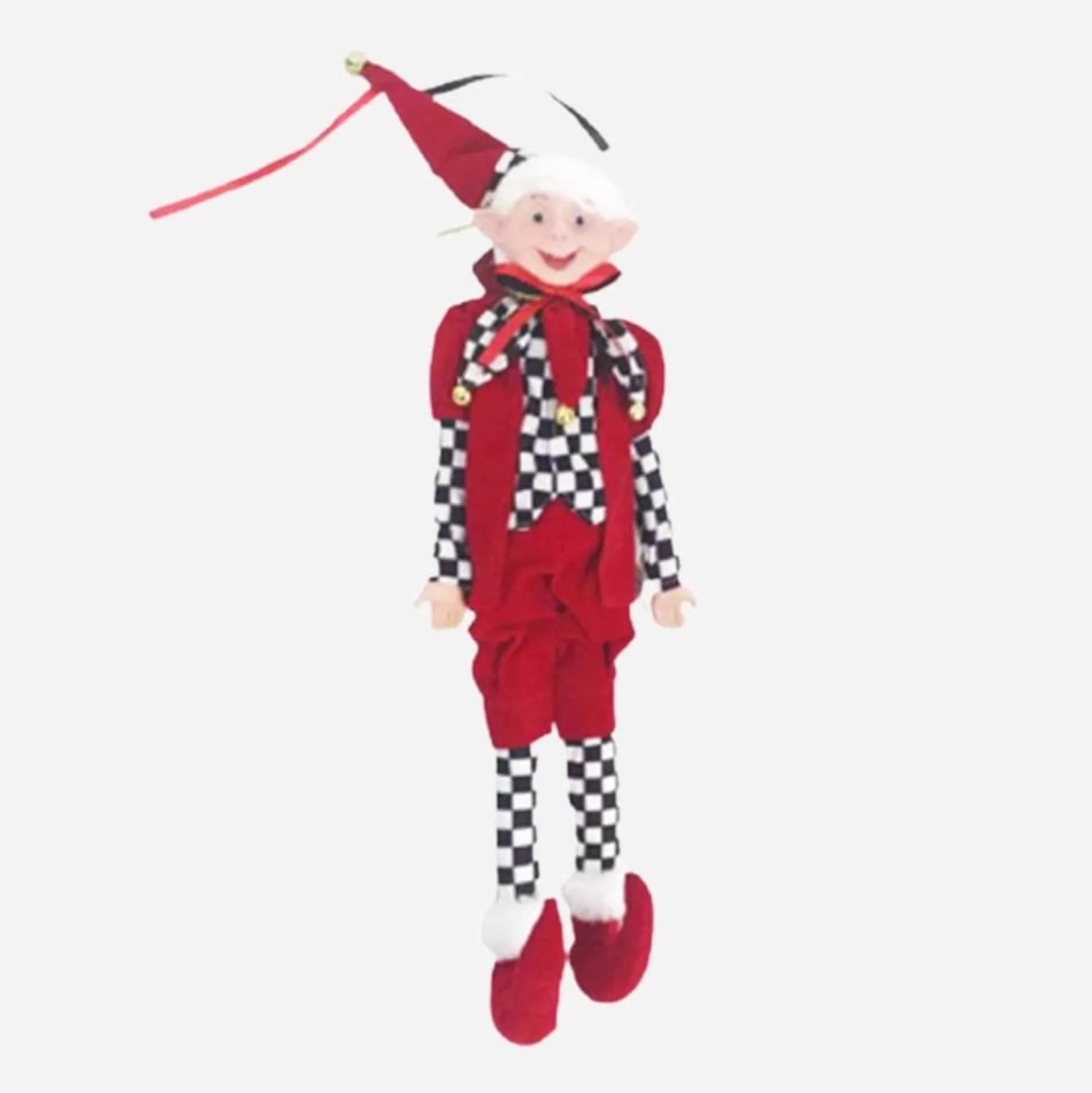 Elf'S Galore>Christmas World Hanging Checkered Poseable Elf