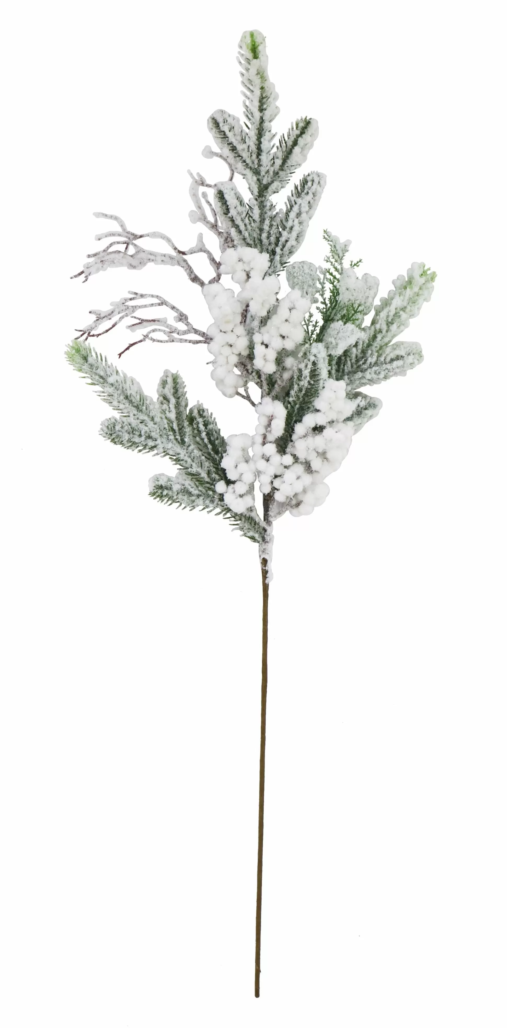 Traditional & Berry>Christmas World Icy Glitter Foliage Berries Spray Asst (76Cm) - Red Berries