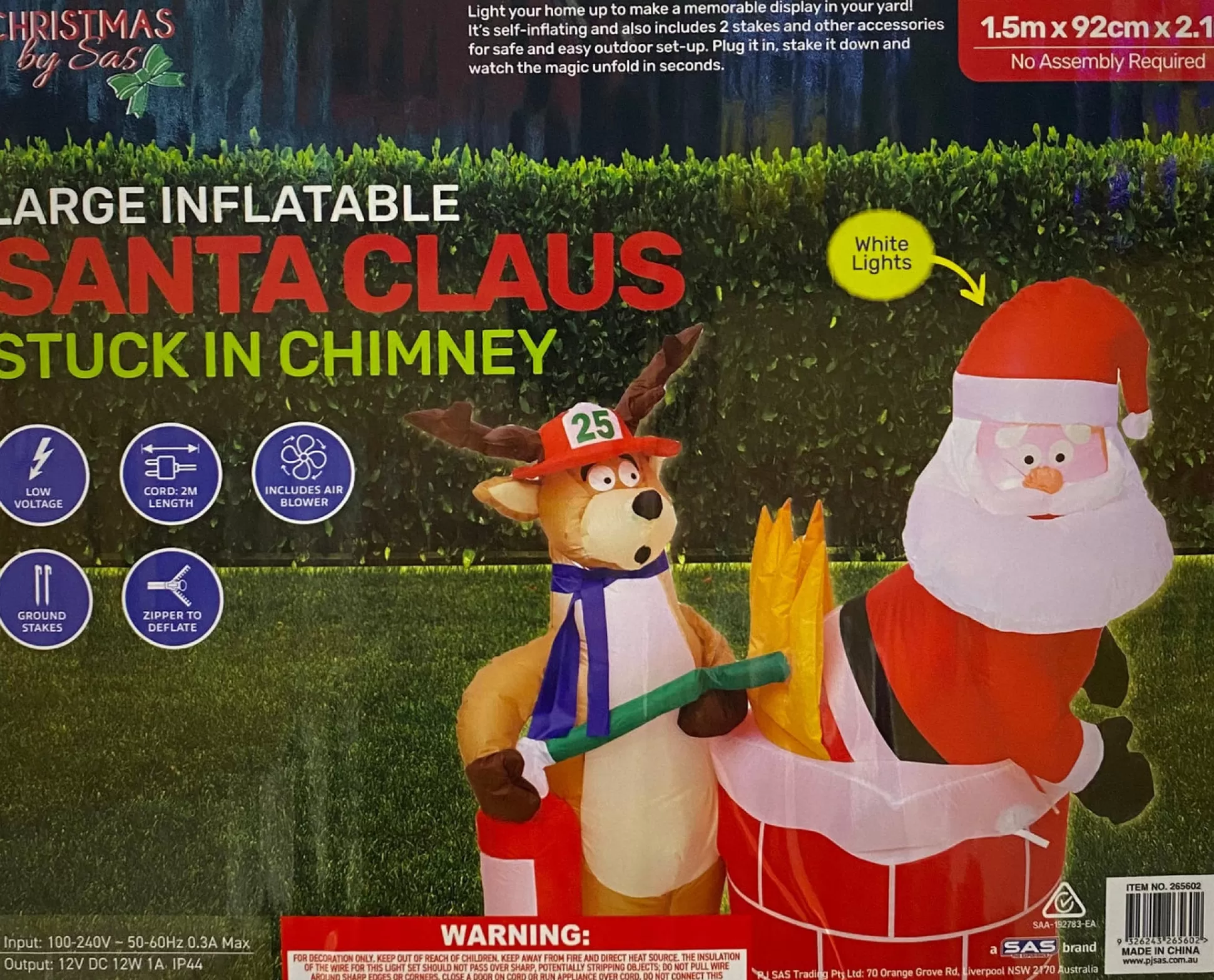 Inflatables>Christmas World Inflatable Santa Stuck In Chimney (2.1M)