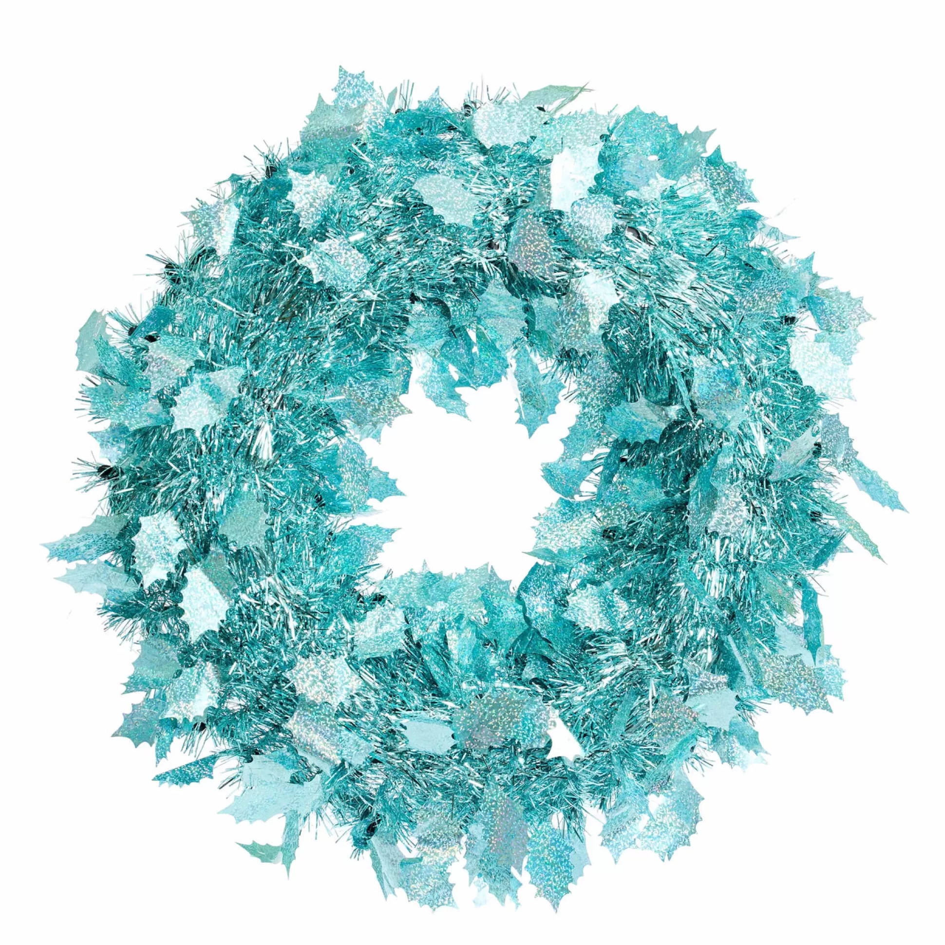 Tinsels>Christmas World Iridescent Turquoise Tinsel Wreath (45Cm)