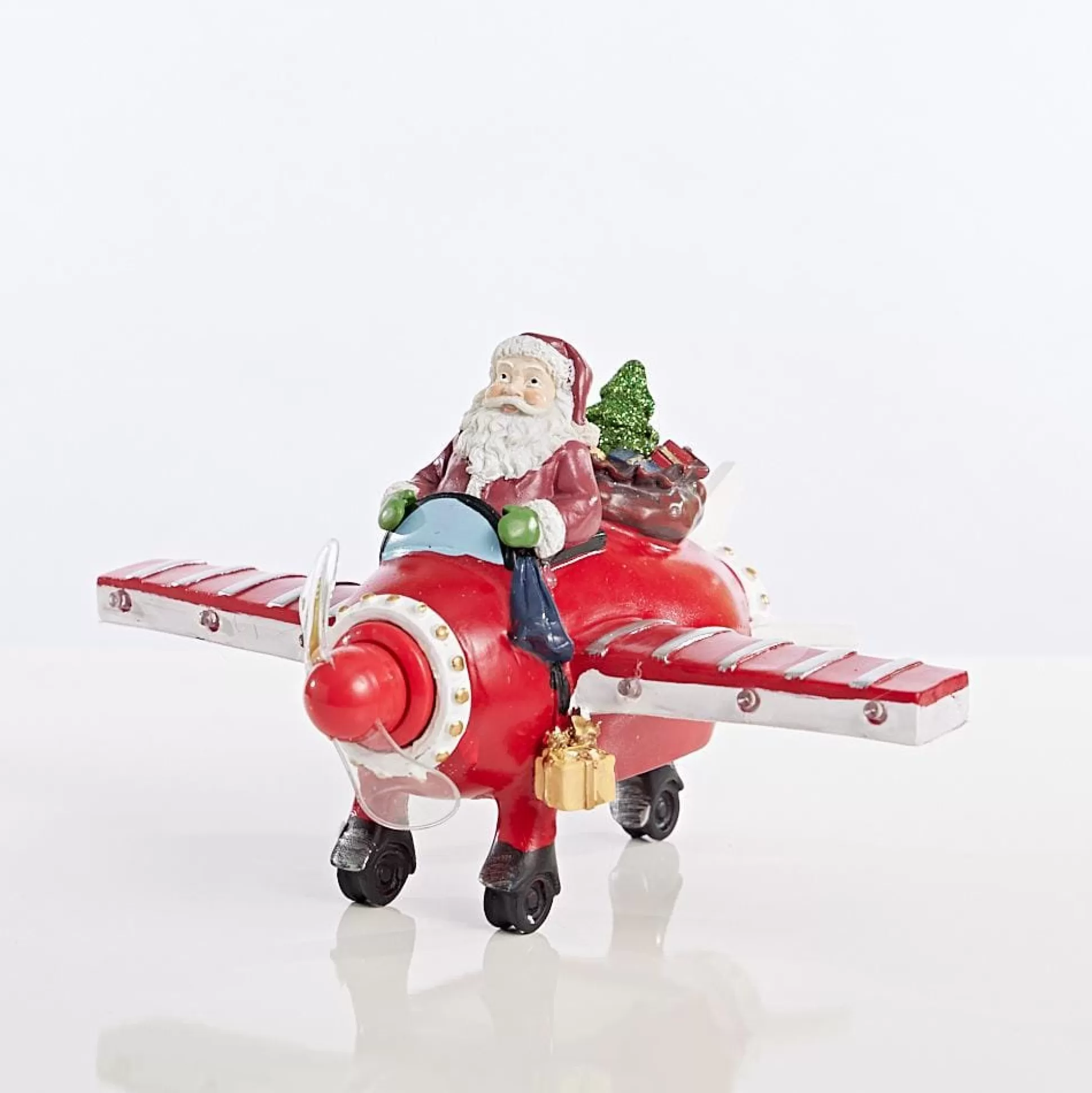 3D & 2D Displays>Christmas World Led Ceramic Santa In Plane Propellor