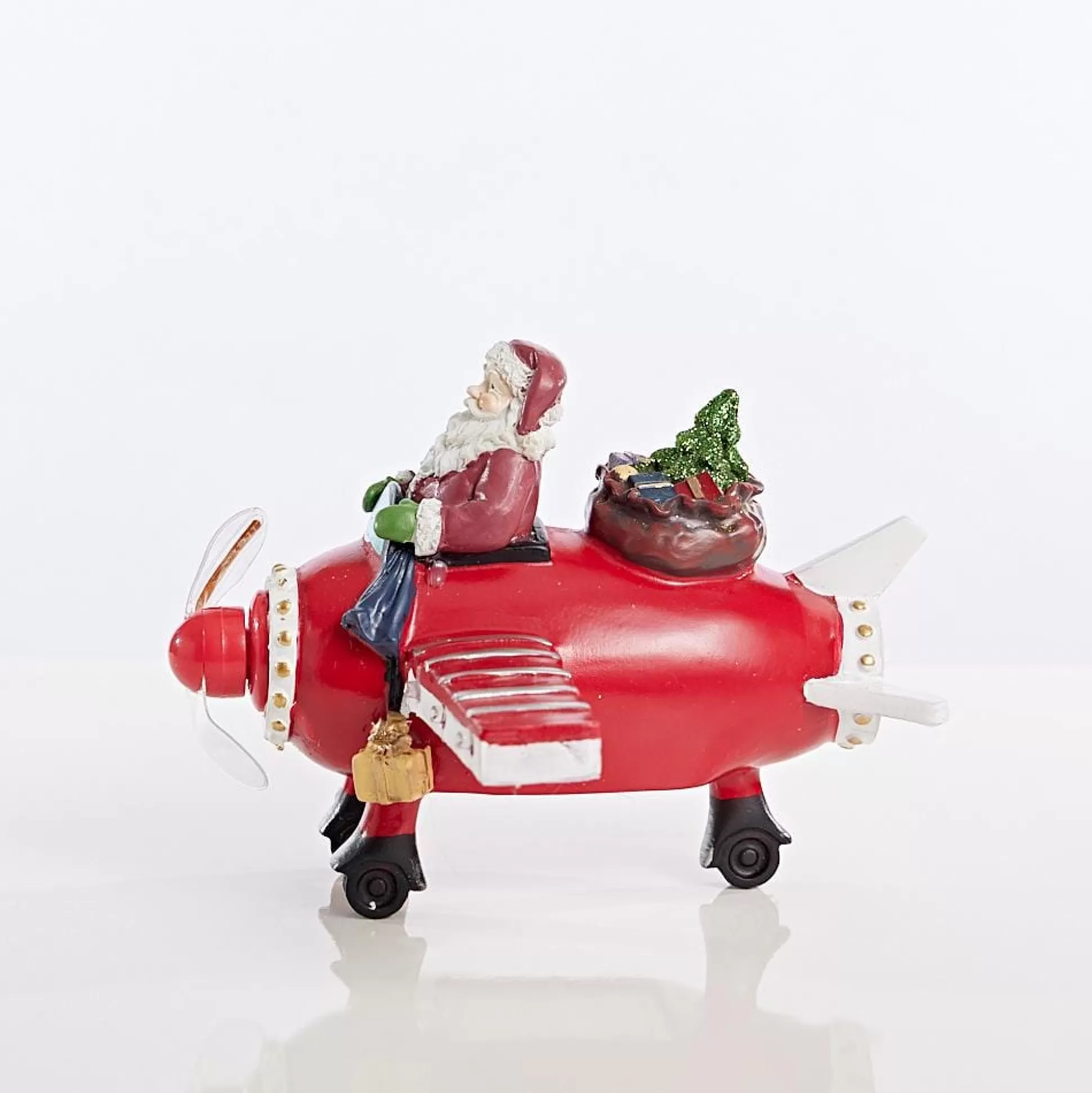 3D & 2D Displays>Christmas World Led Ceramic Santa In Plane Propellor