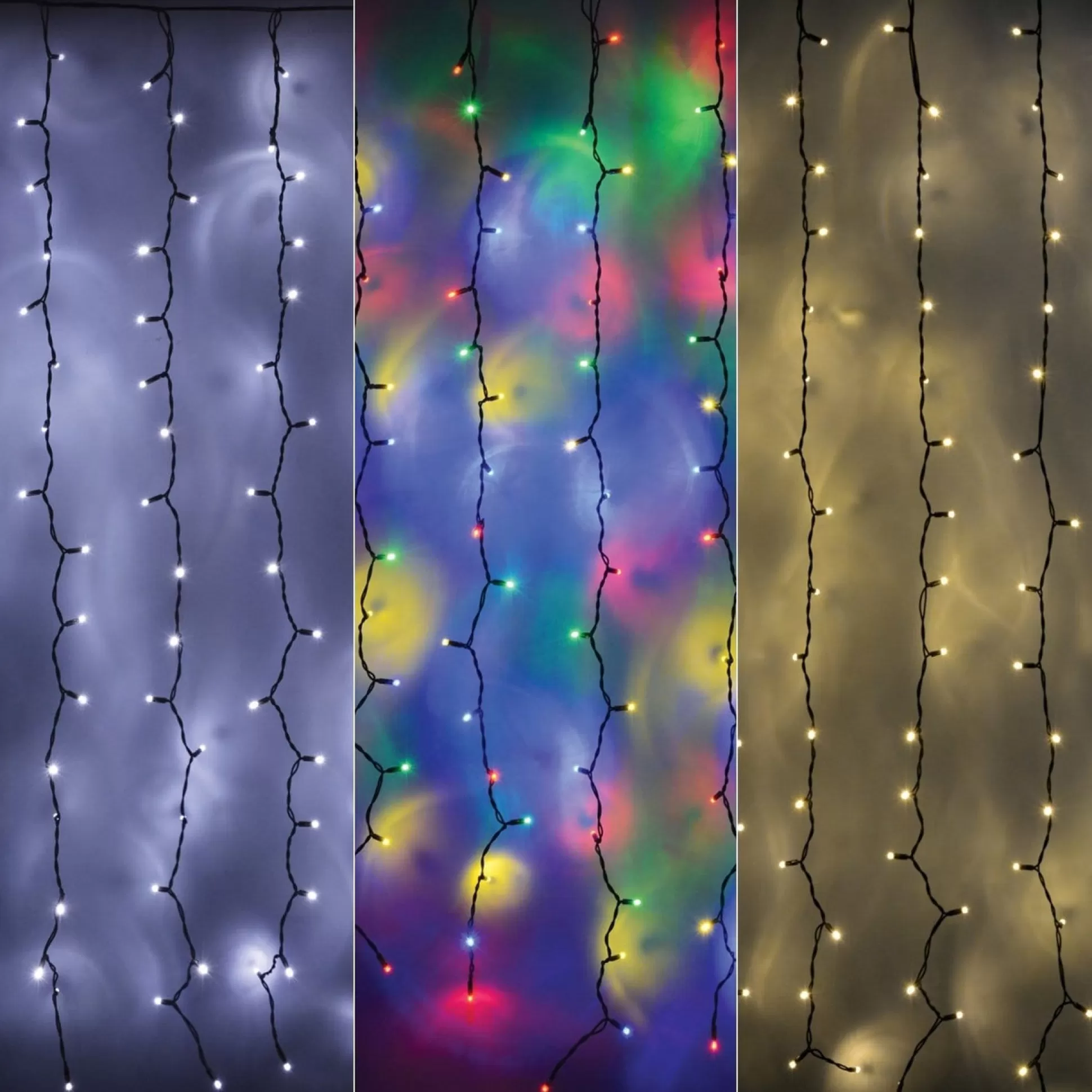 Battery Operated Lights>Christmas World Led Curtain Timer Lights