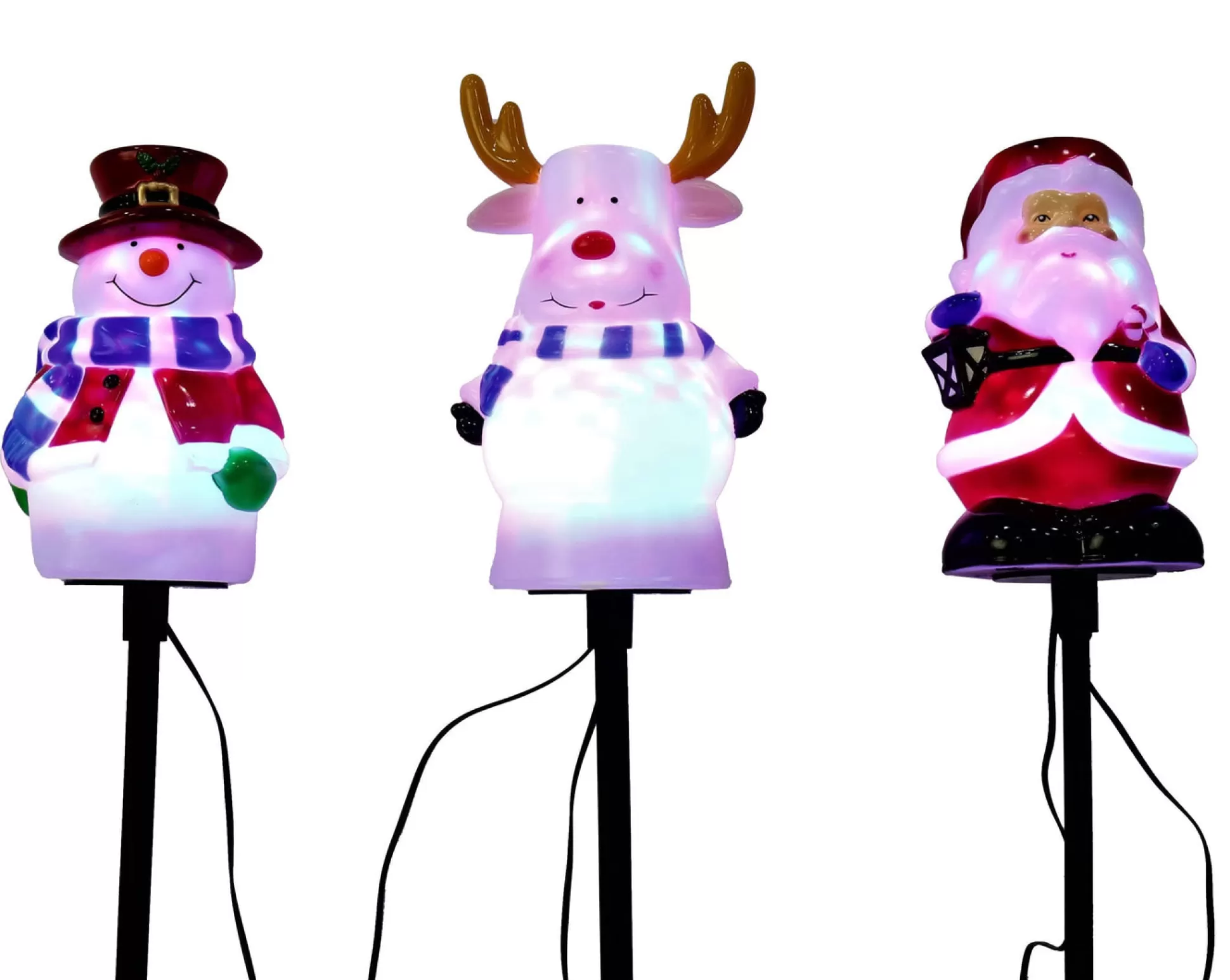 Path Poles>Christmas World Led Disco Character Path Lights (3Pc)