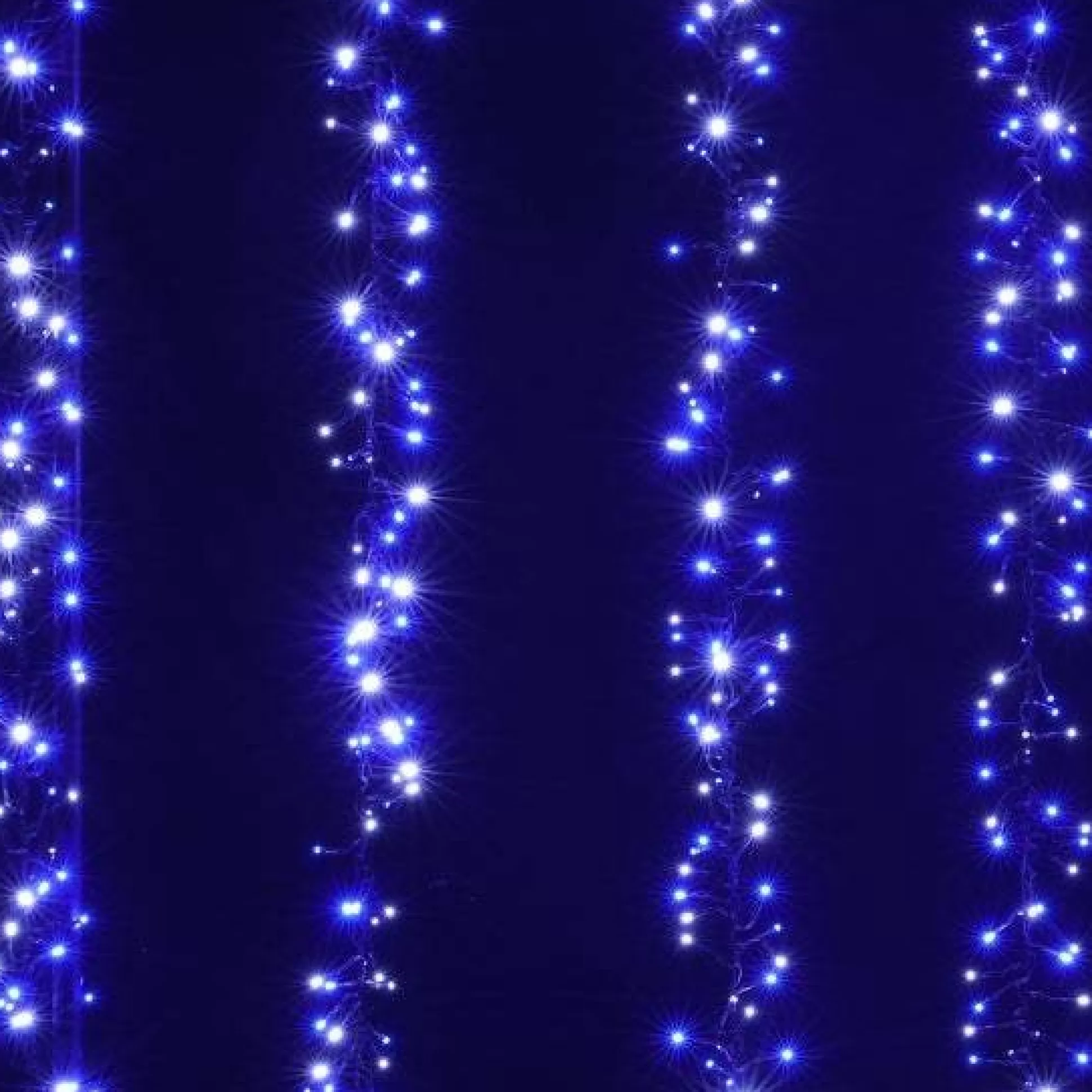 Cluster Lights>Christmas World Led Firecracker Icicle Cluster White And Blue (9.2M)