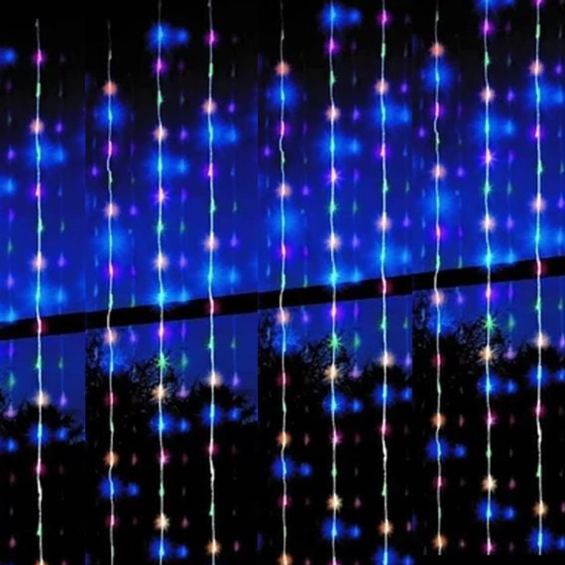 Curtain Lights>Christmas World Led Multicolour Waterfall Curtain (1.2X2M)