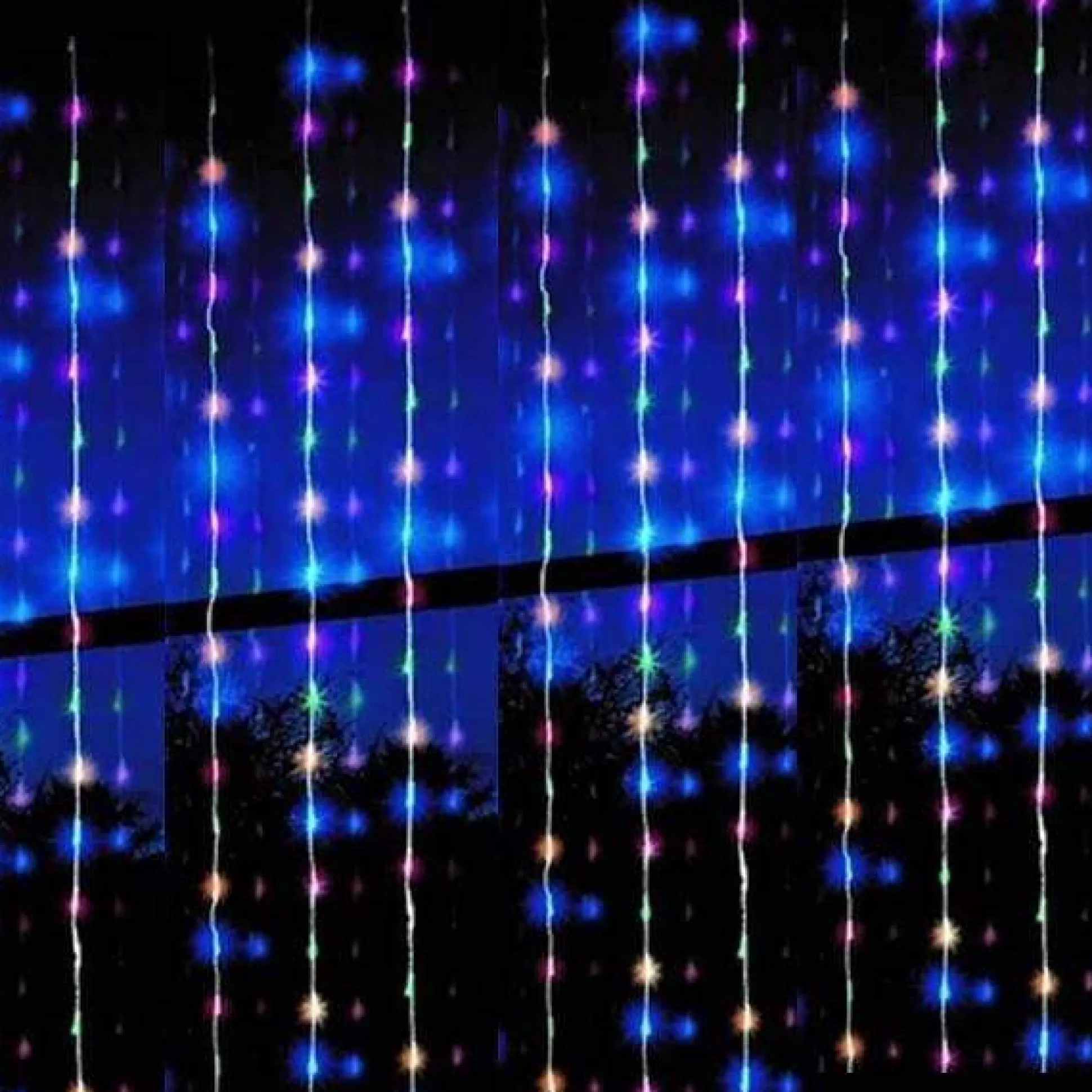 Curtain Lights>Christmas World Led Multicolour Waterfall Curtain (4X2M)