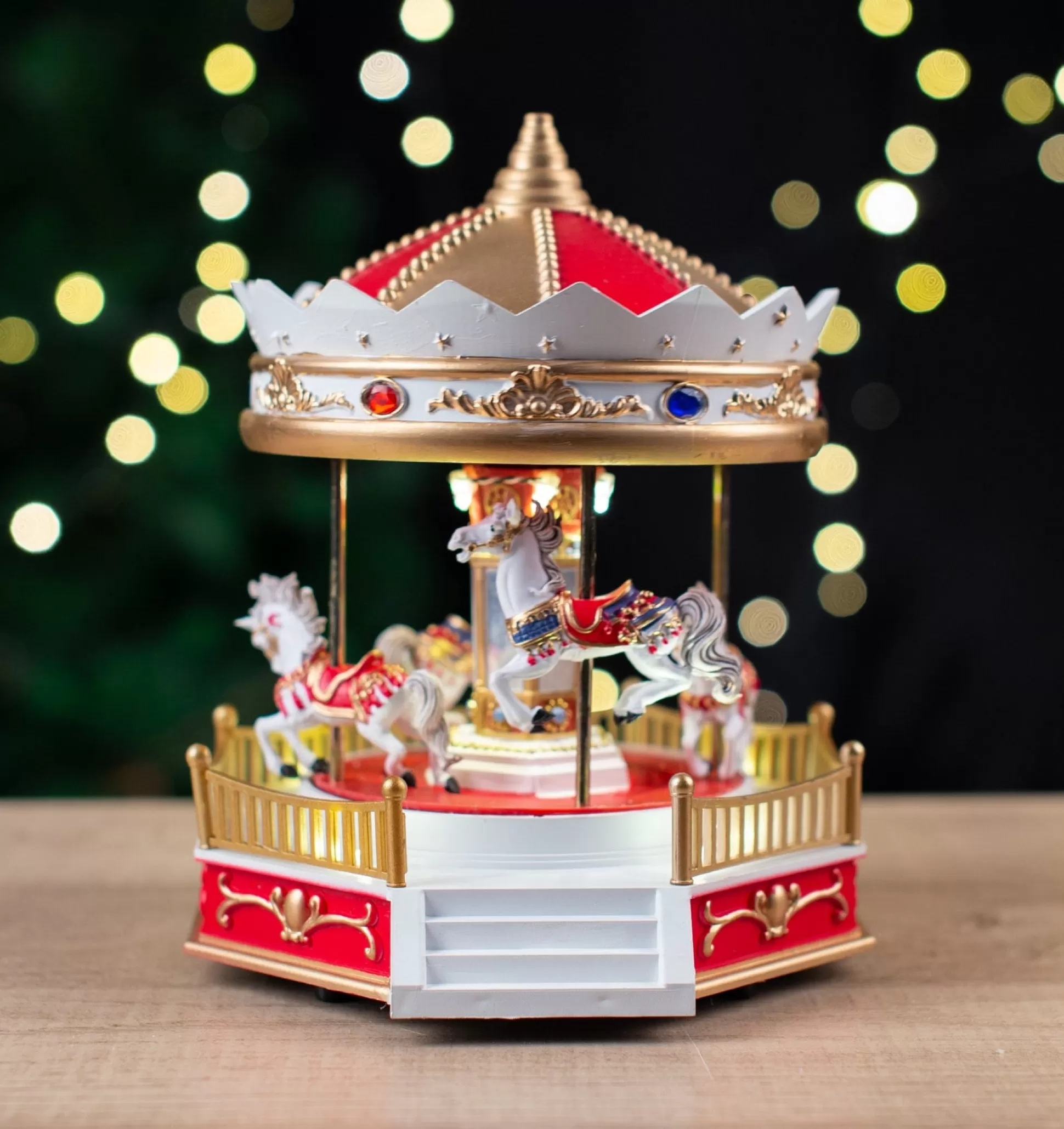 3D & 2D Displays>Christmas World Led Musical Merry-Go-Round