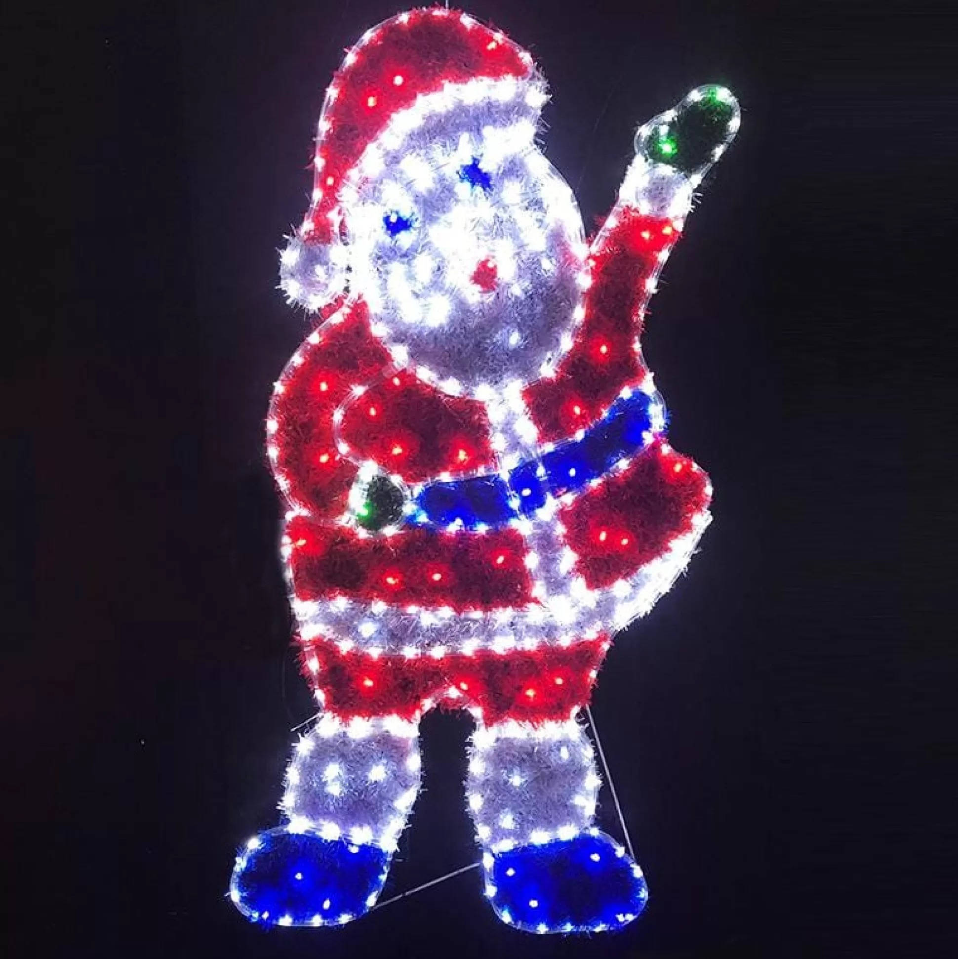 Frame Ropelight (Motifs)>Christmas World Led Ropelight Tinsel Waving Santa