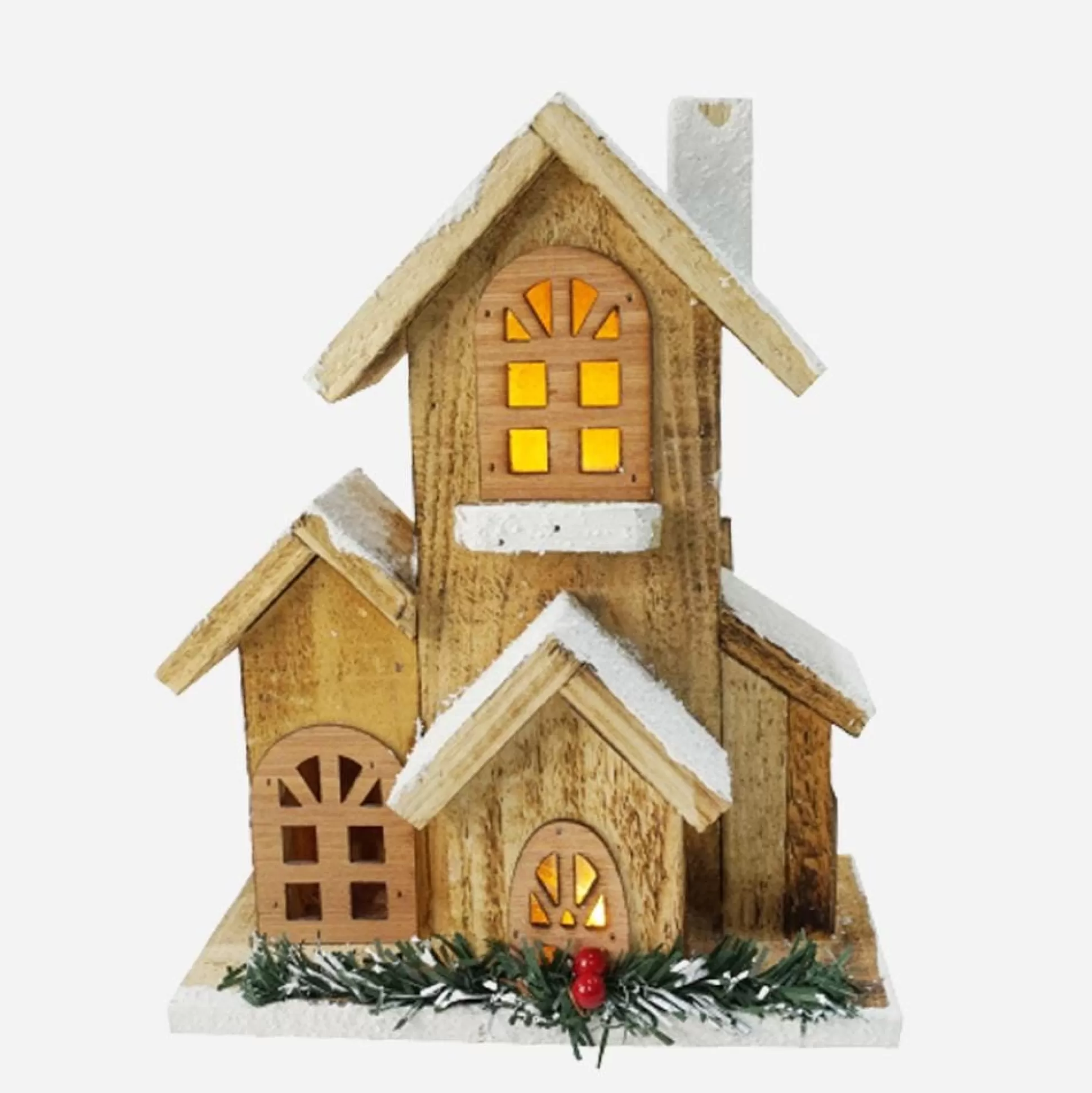 Magical Winter Wonderland>Christmas World Led Rustic House (24Cm)